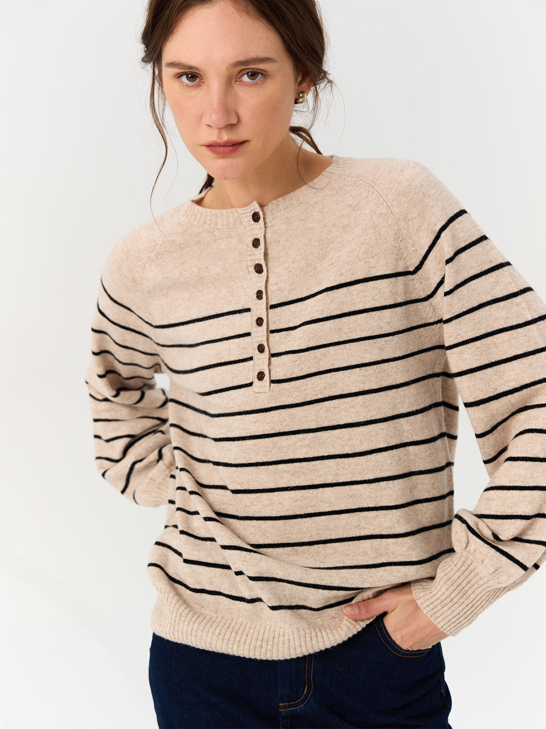 Nordic Vintage Striped Round Neck Sweater