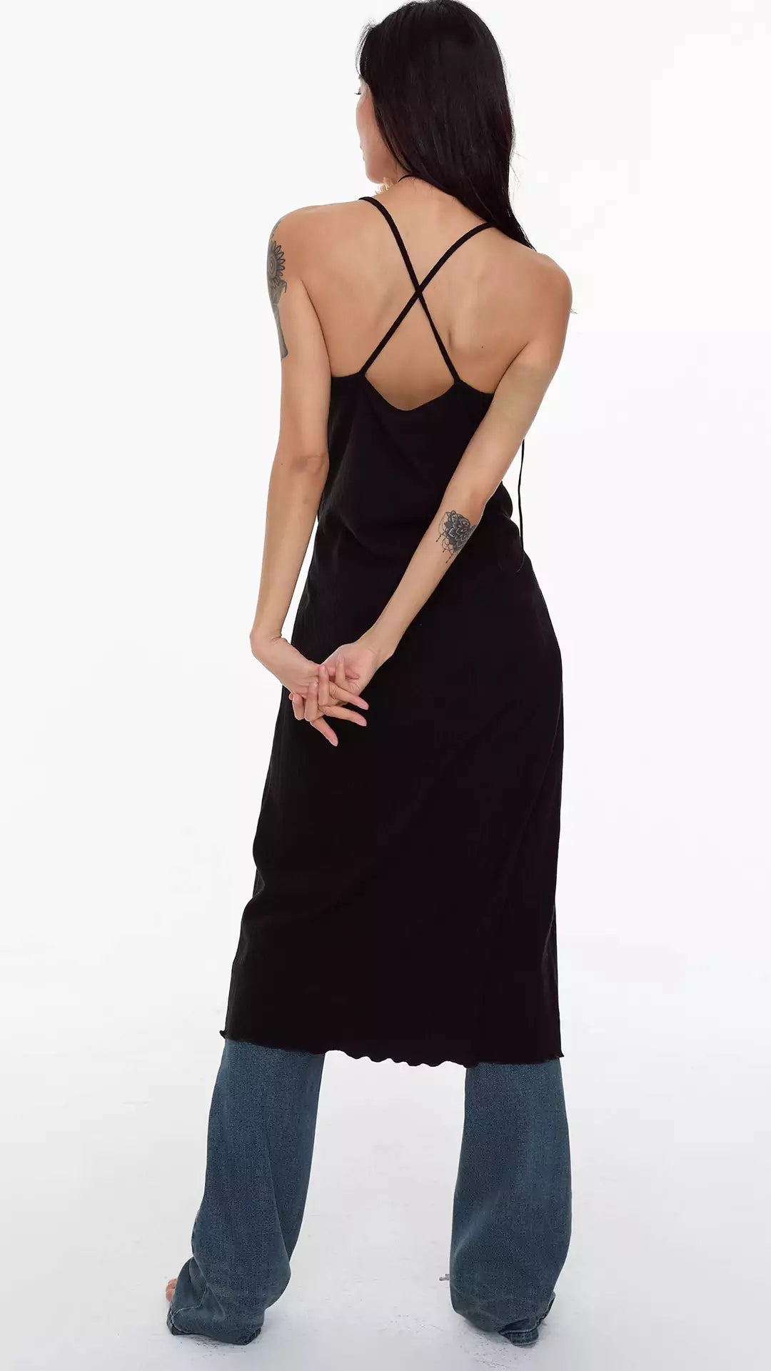 U-Neck Halter Knit Dress