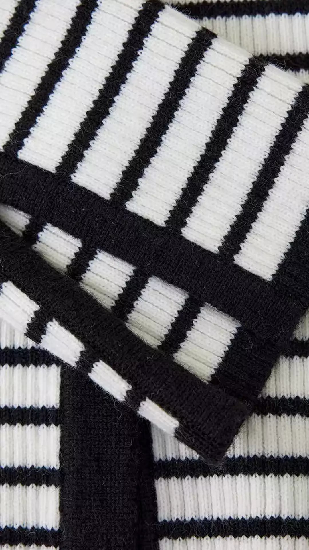 Stripe Round Neck Knitted Cardigan