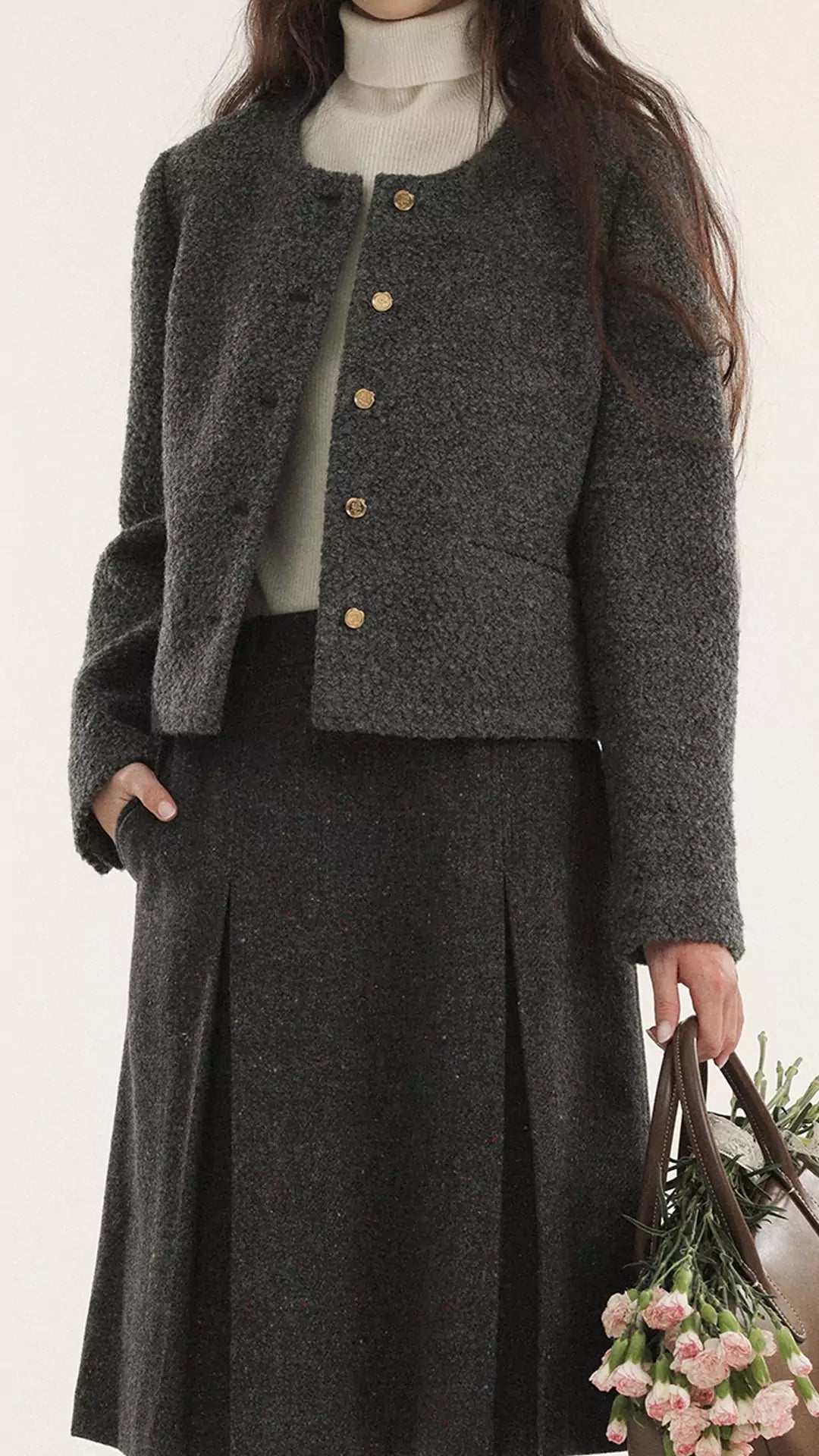 Wool Sequins Tweed Jacket