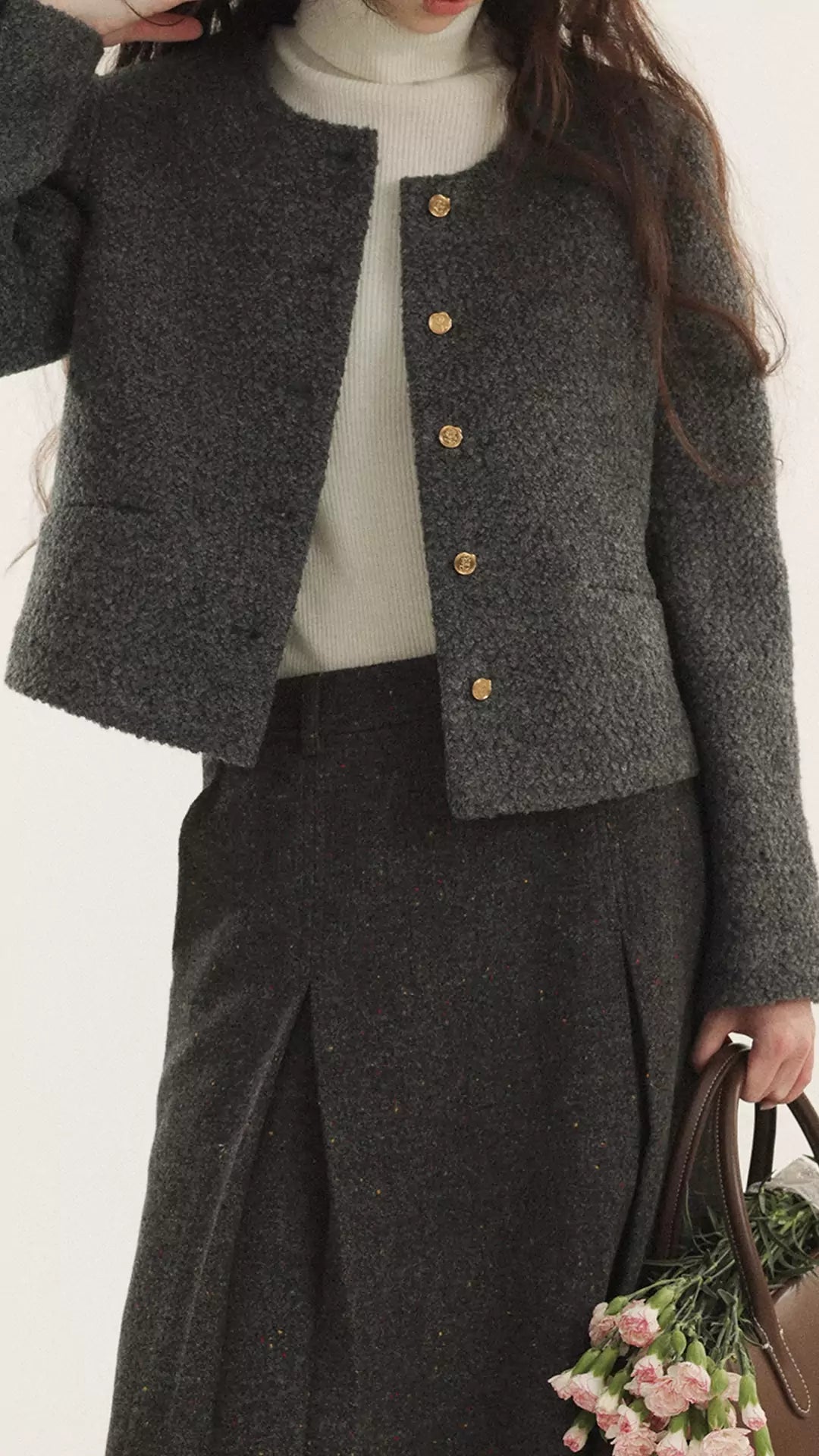 Wool Sequins Tweed Jacket