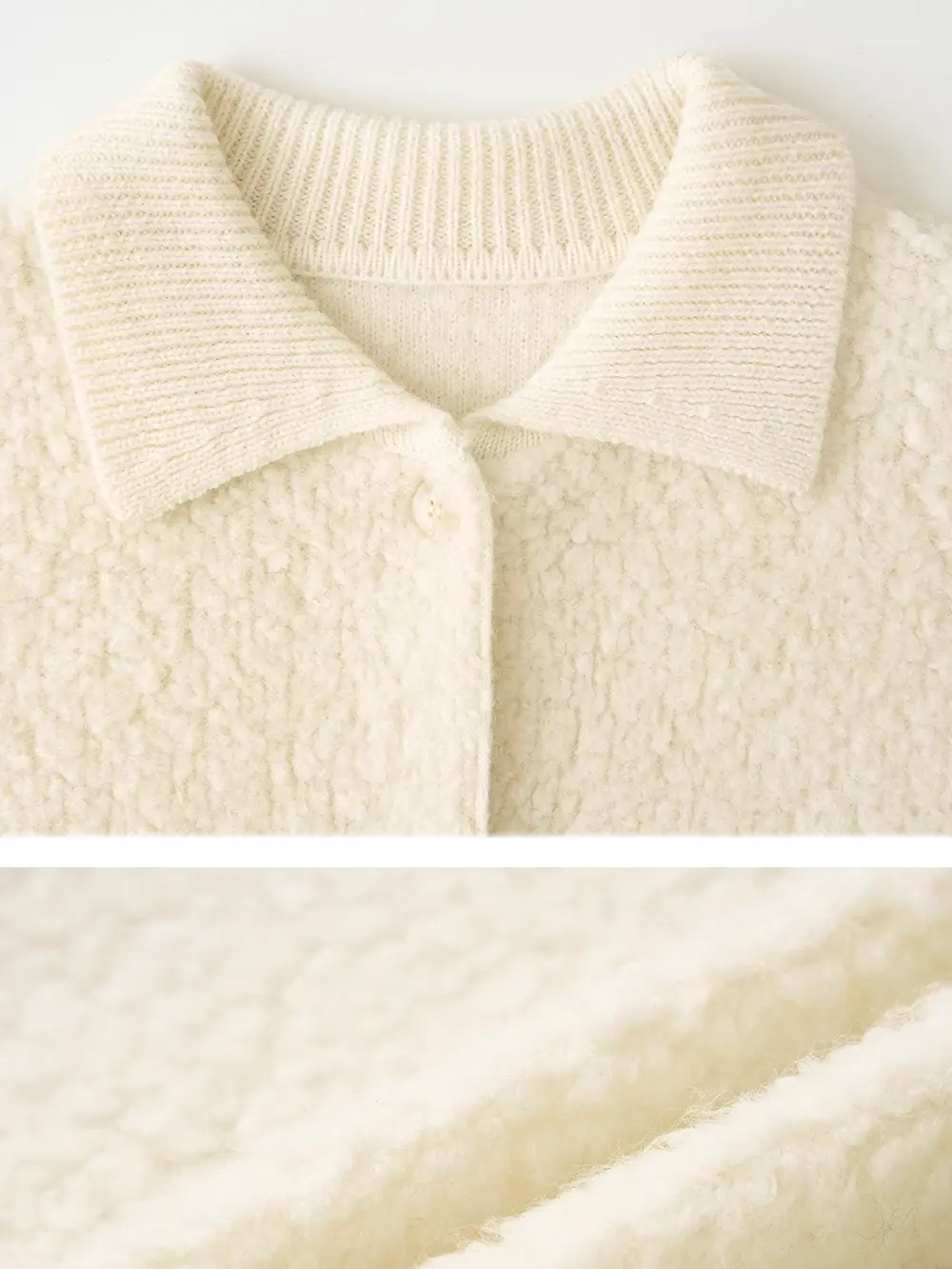 White knit cardigan