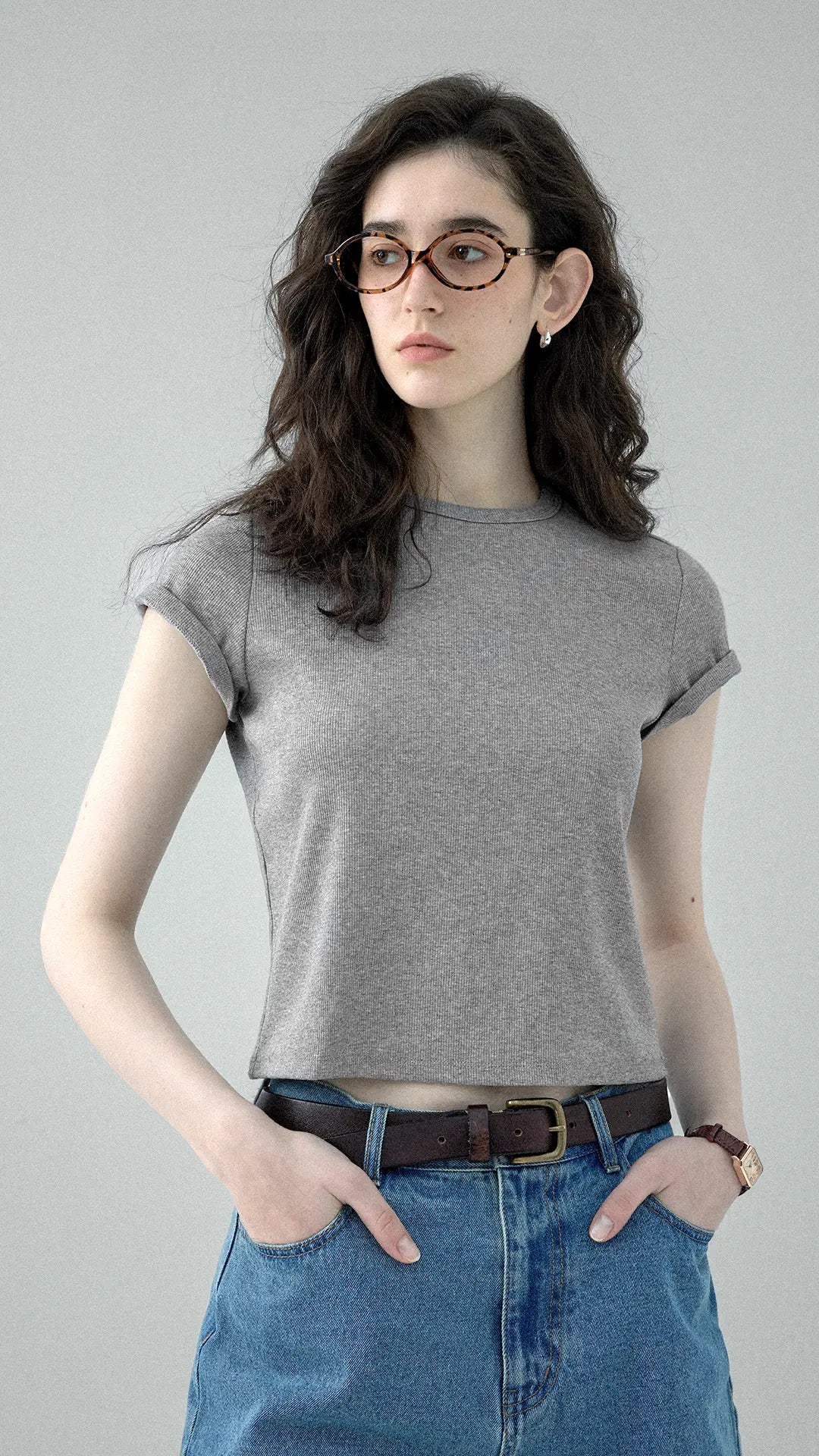 Anti-Pilling Ice Silk Cotton Slim Fit Crew Neck T-Shirt