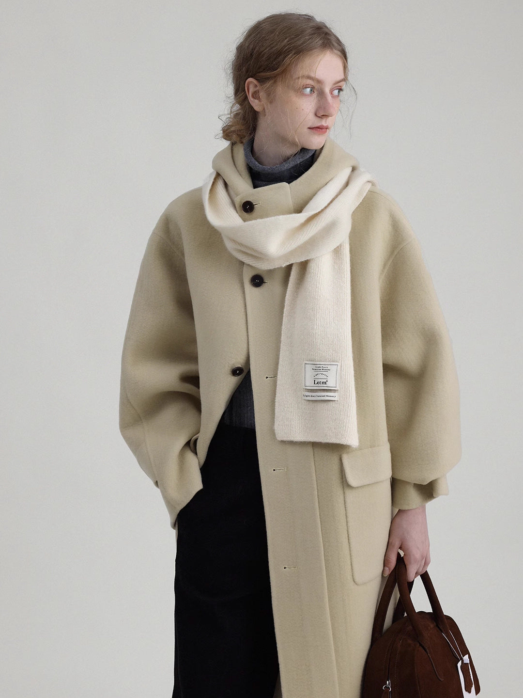 Hooded Coat In Wool Knit