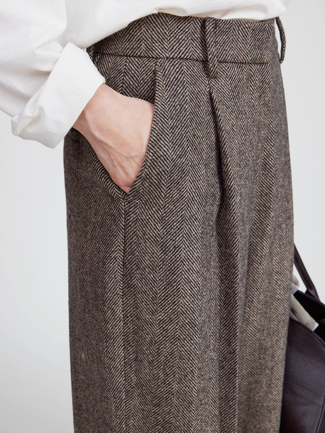 Paola Wide Leg Suit Pants In Wool Blend