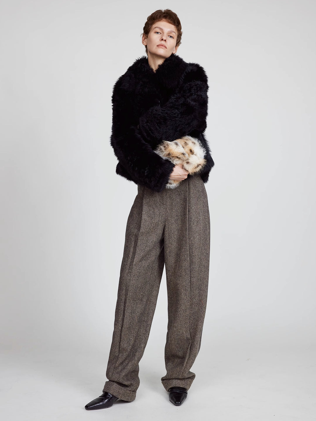 Paola Wide Leg Suit Pants In Wool Blend