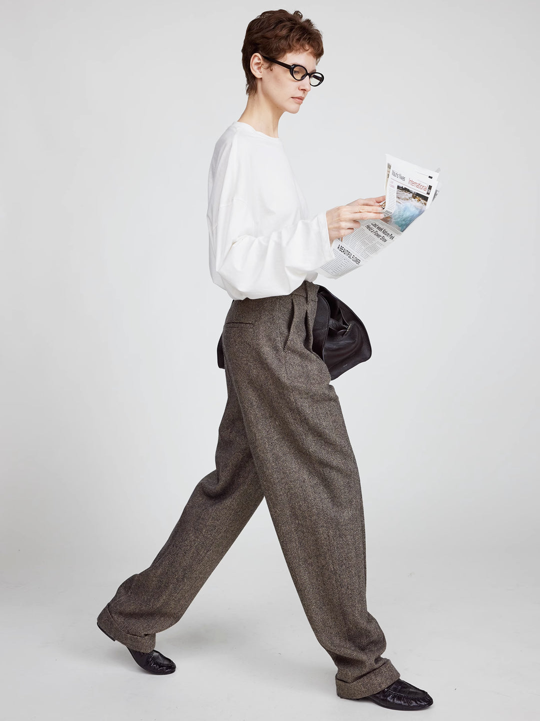 Paola Wide Leg Suit Pants In Wool Blend