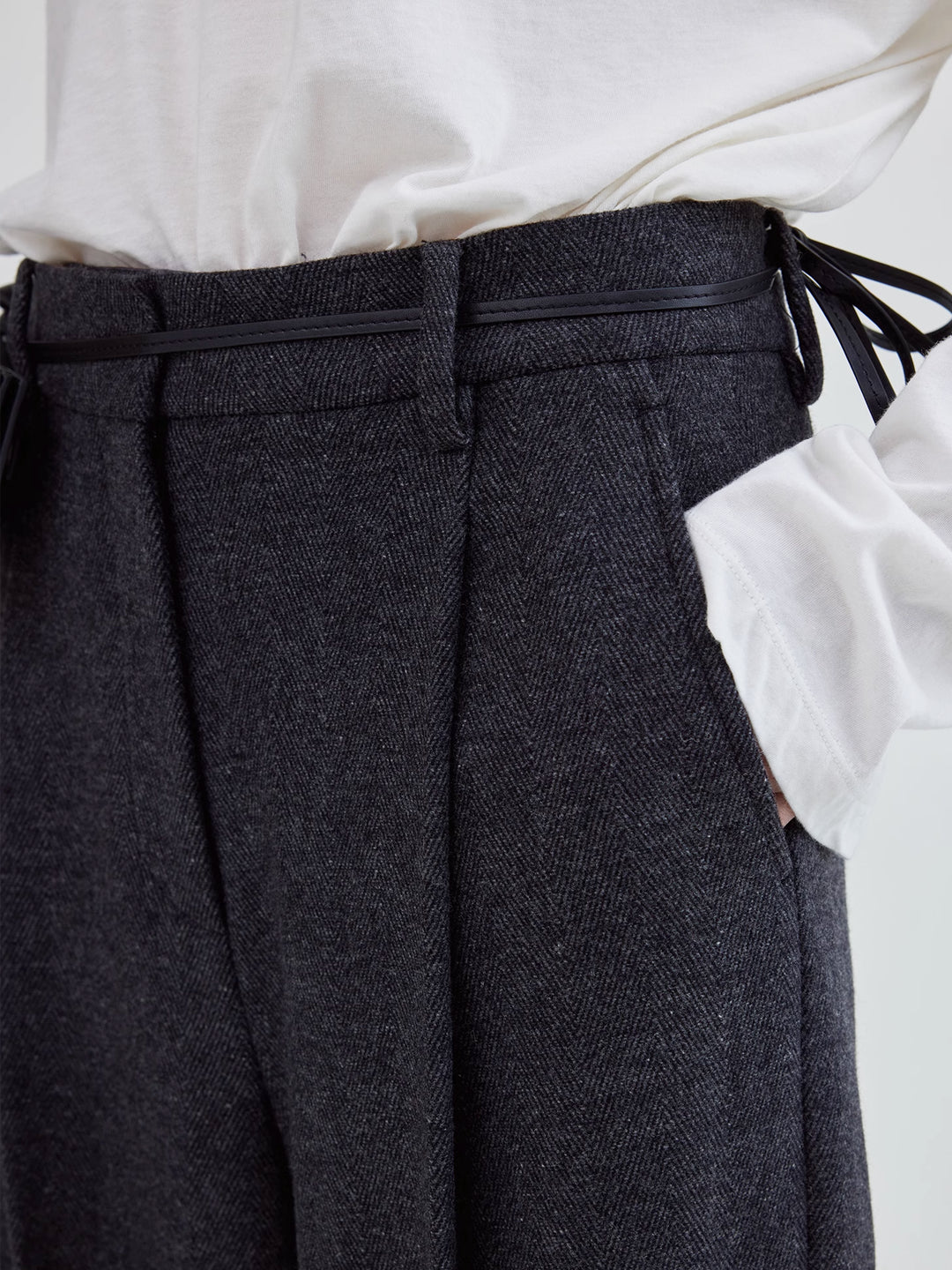 Paola Wide Leg Suit Pants In Wool Blend