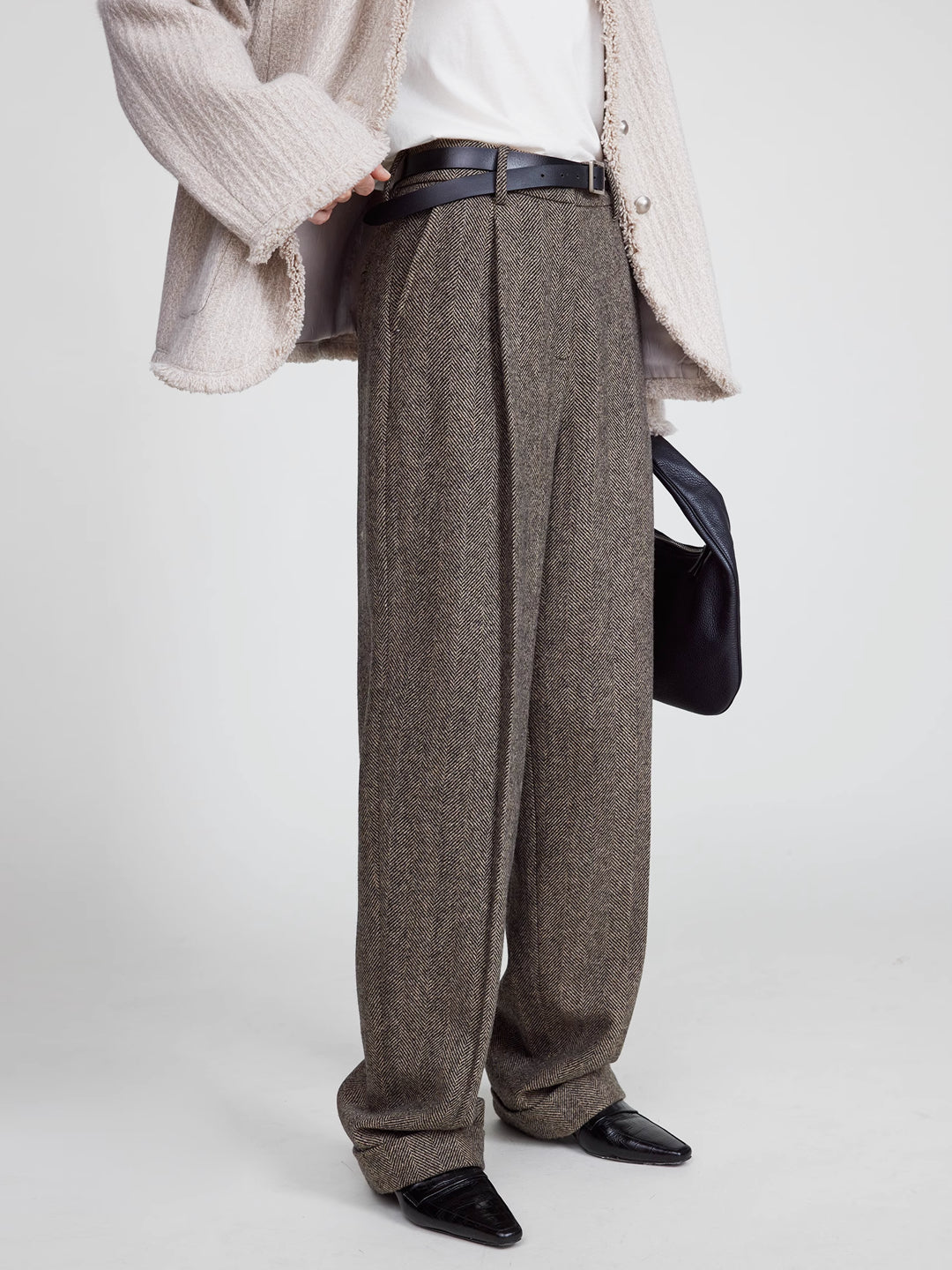 Paola Wide Leg Suit Pants In Wool Blend