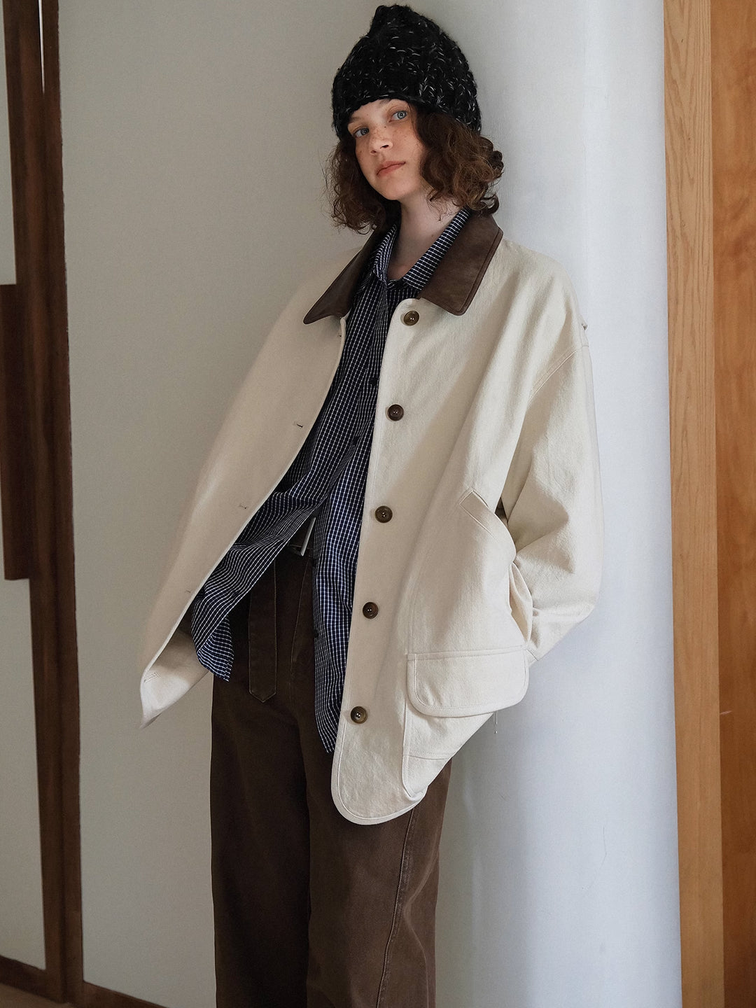 Clove Contrast Jacket in Cotton