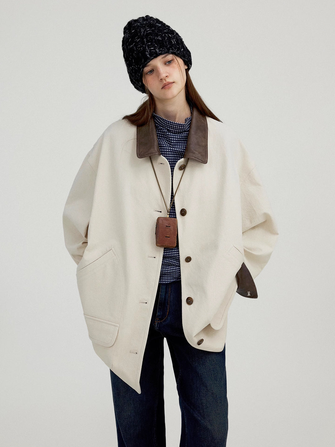 Clove Contrast Jacket in Cotton