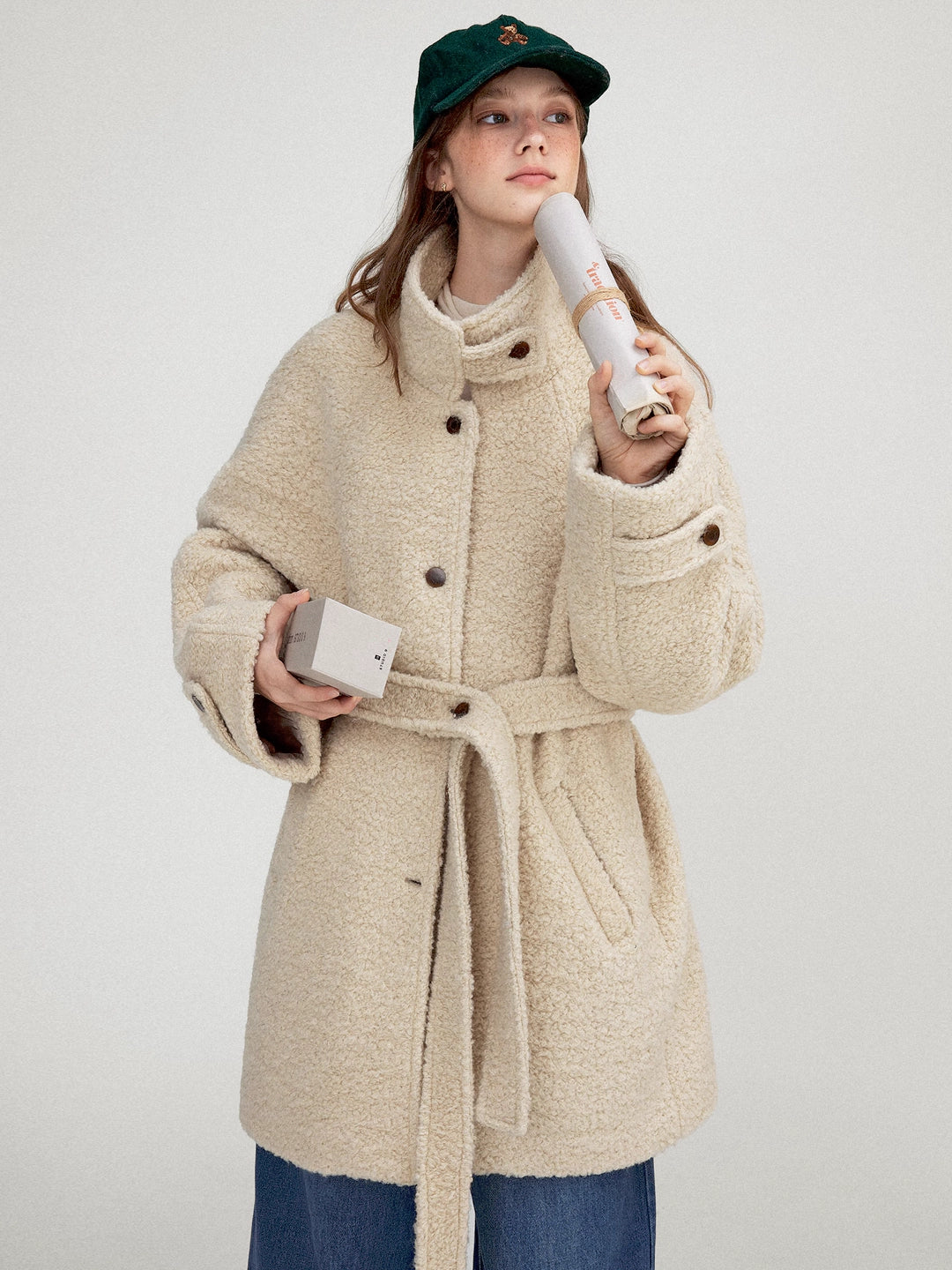 Oversized Wool Blend Midi Coat