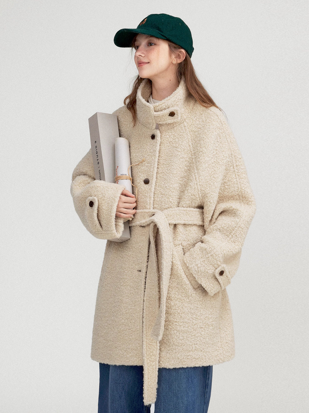 Oversized Wool Blend Midi Coat