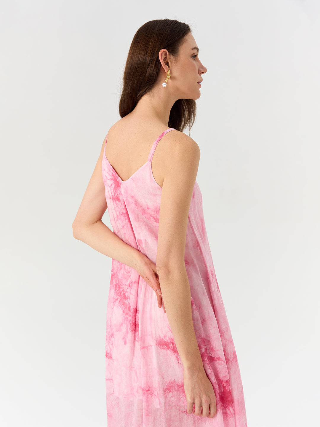 Backless Tie Dye Slip Midi Dress