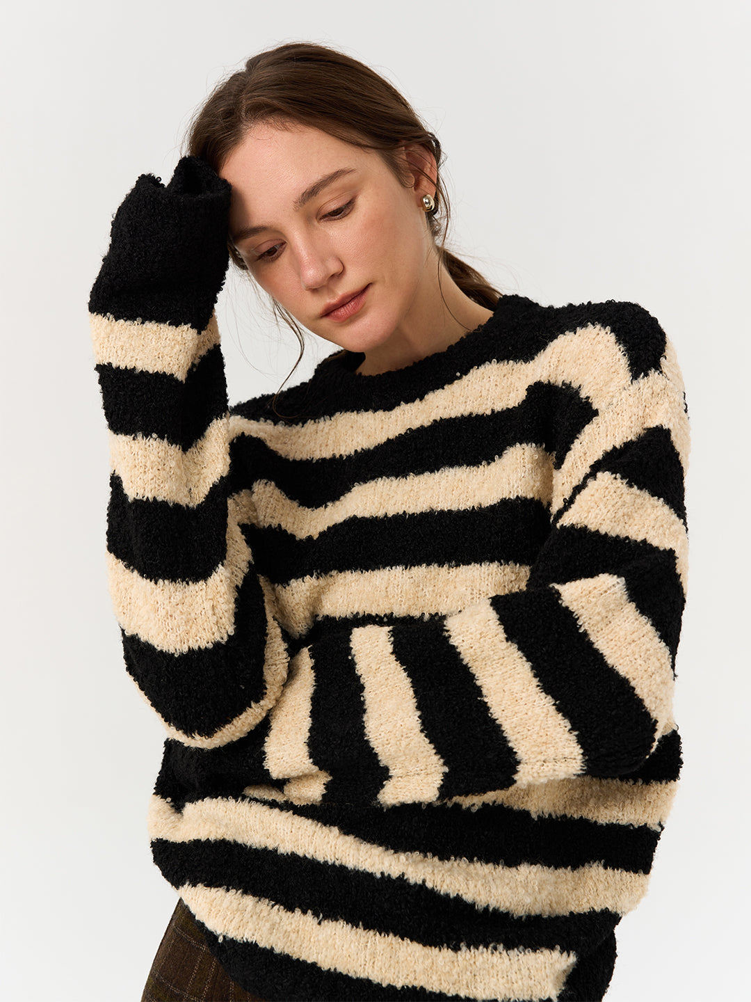 Stripe Sweater in Cream Ivory