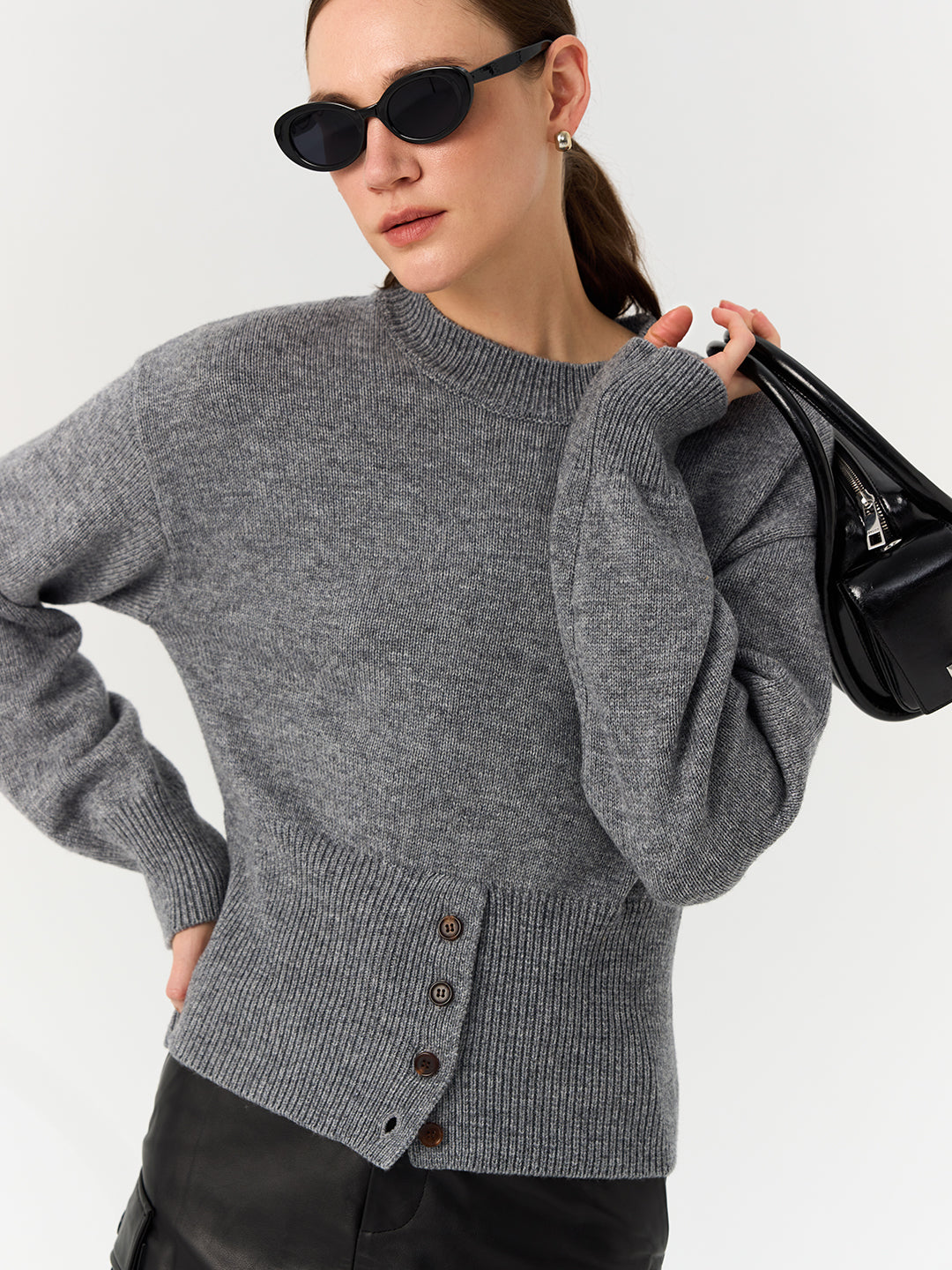 Merino Wool Knit Pullover Sweater