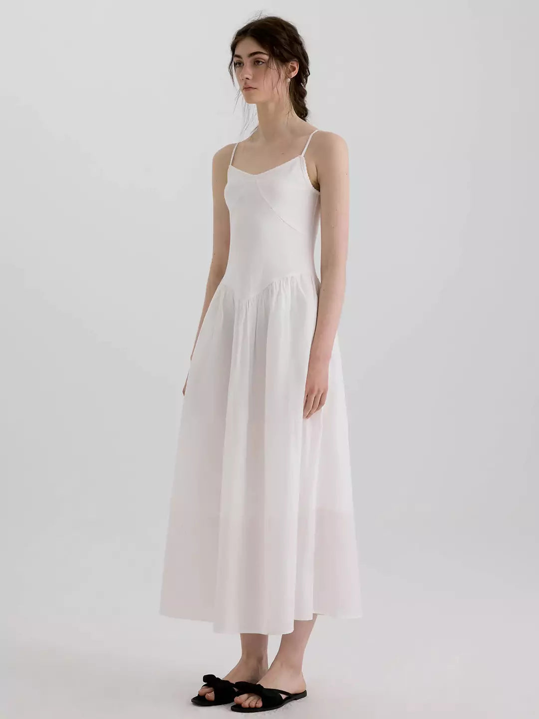 Puffy Hem Ballet Dress with Knit Details in Cotton