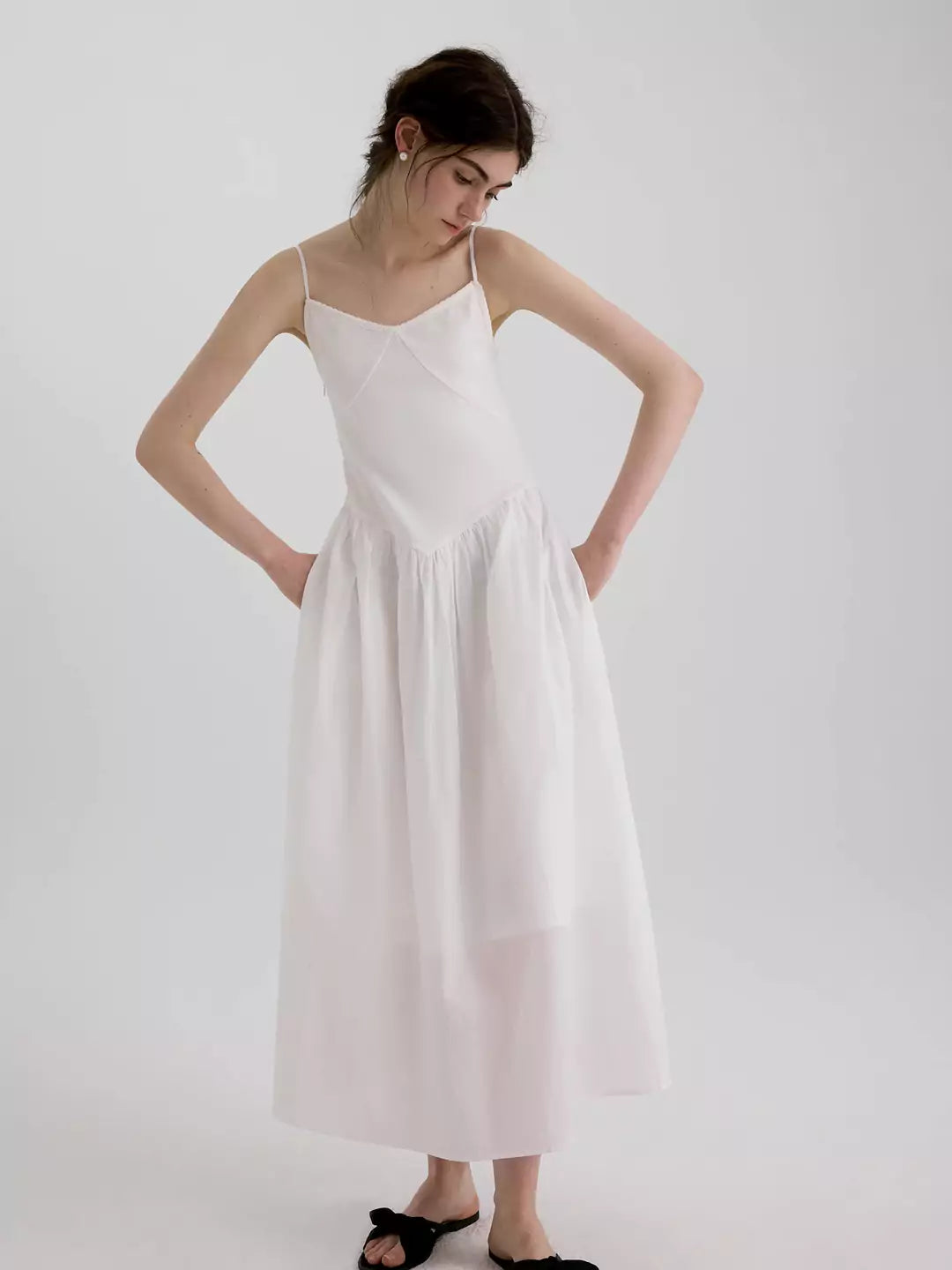 Puffy Hem Ballet Dress with Knit Details in Cotton