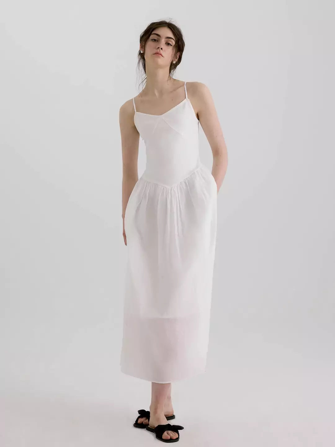 Puffy Hem Ballet Dress with Knit Details in Cotton