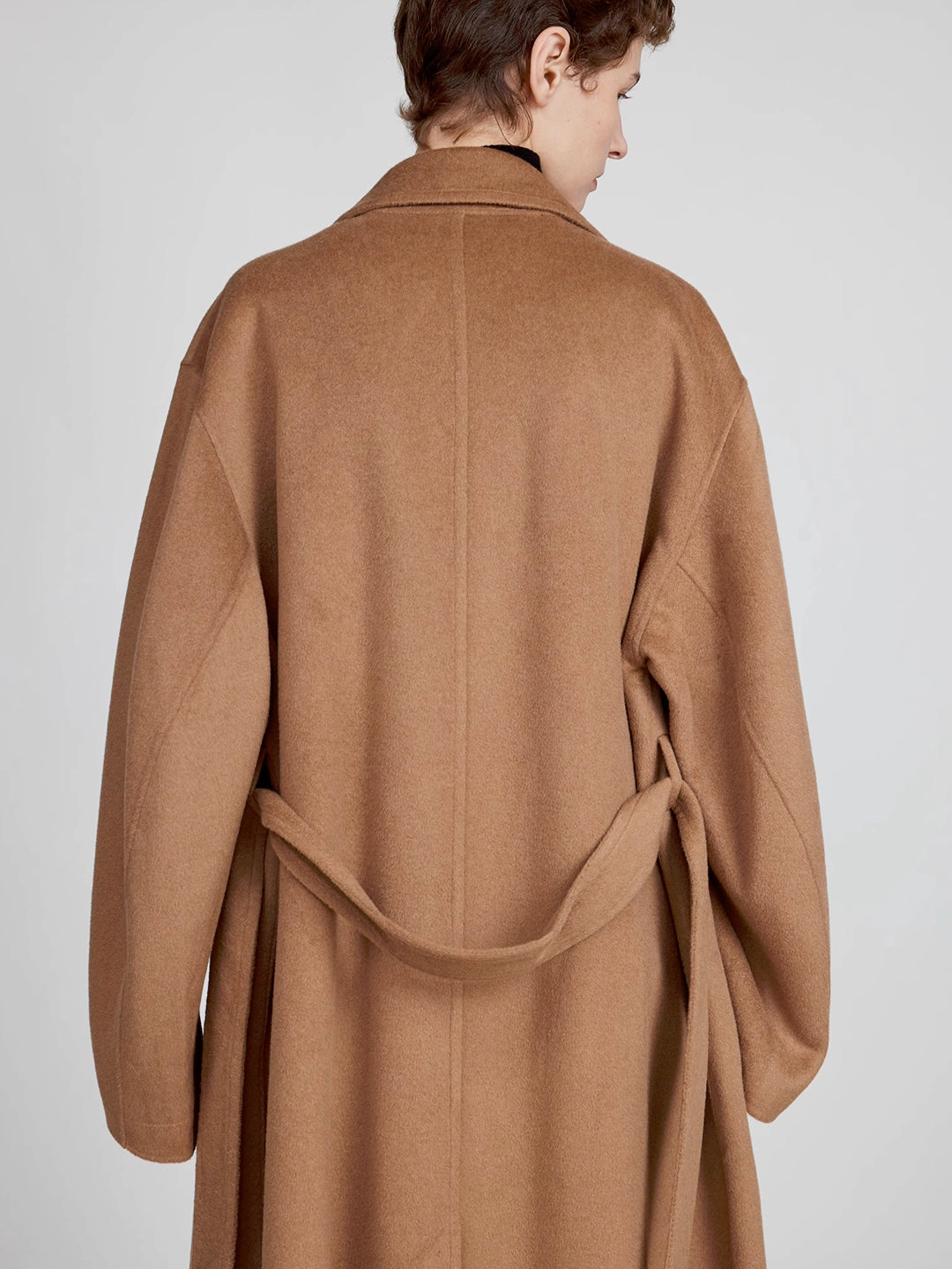 Maxi Lapel Long Coat in Merino Cashmere Blend