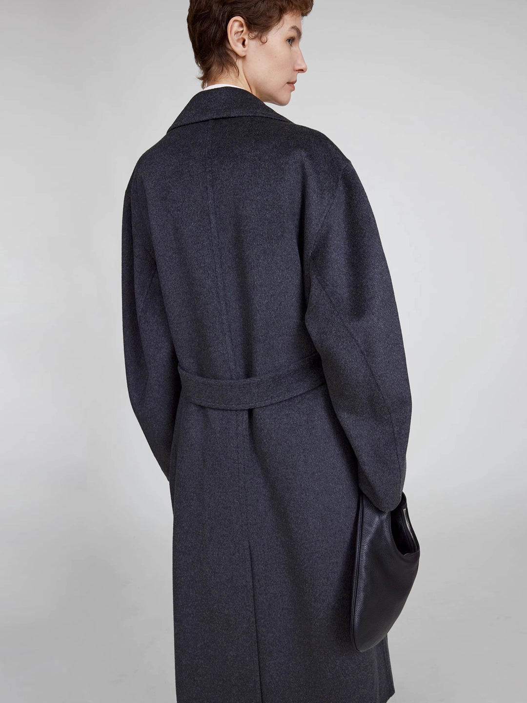 Maxi Lapel Long Coat in Merino Cashmere Blend