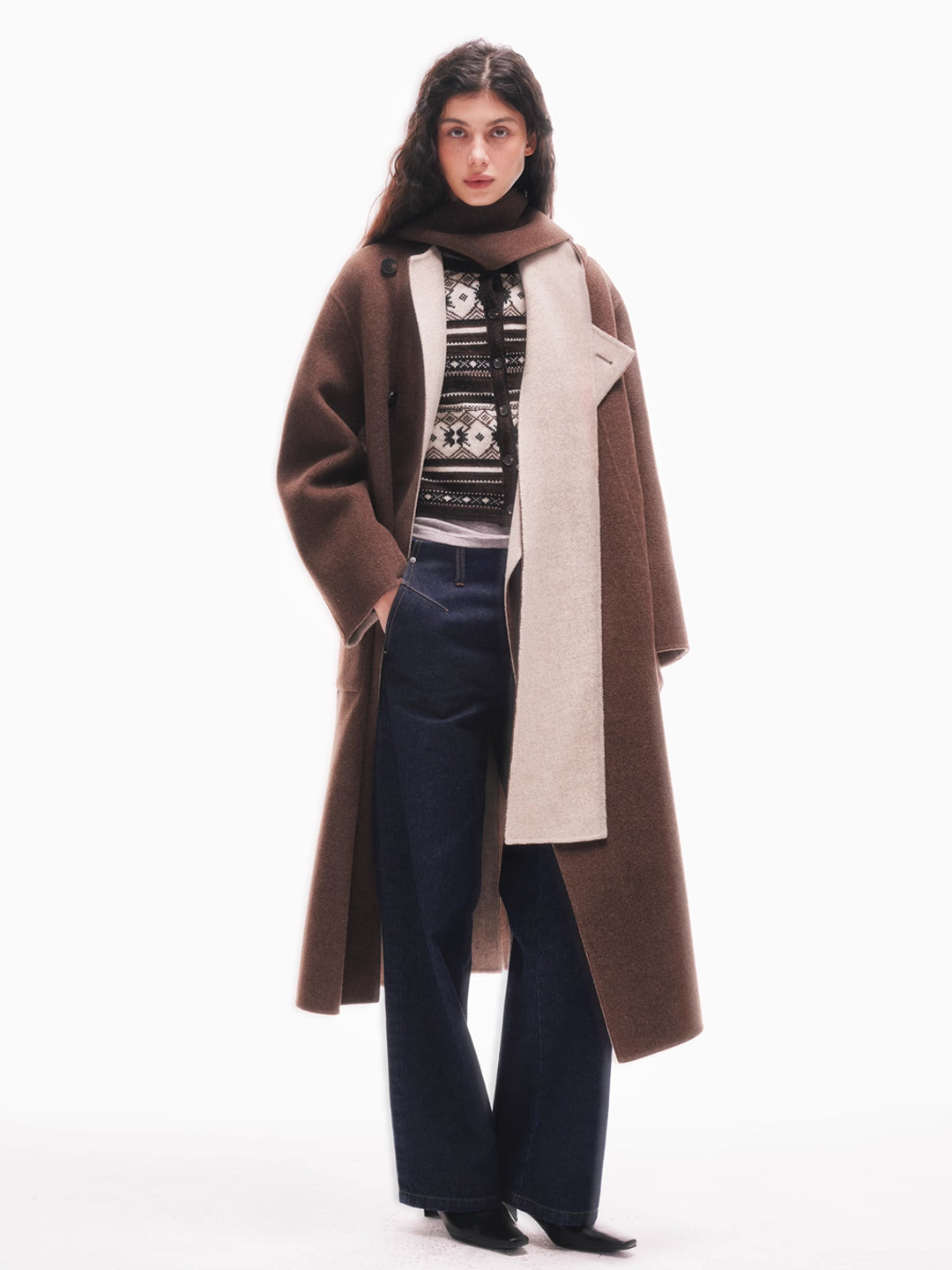 Reversible Wool Hooded Coat