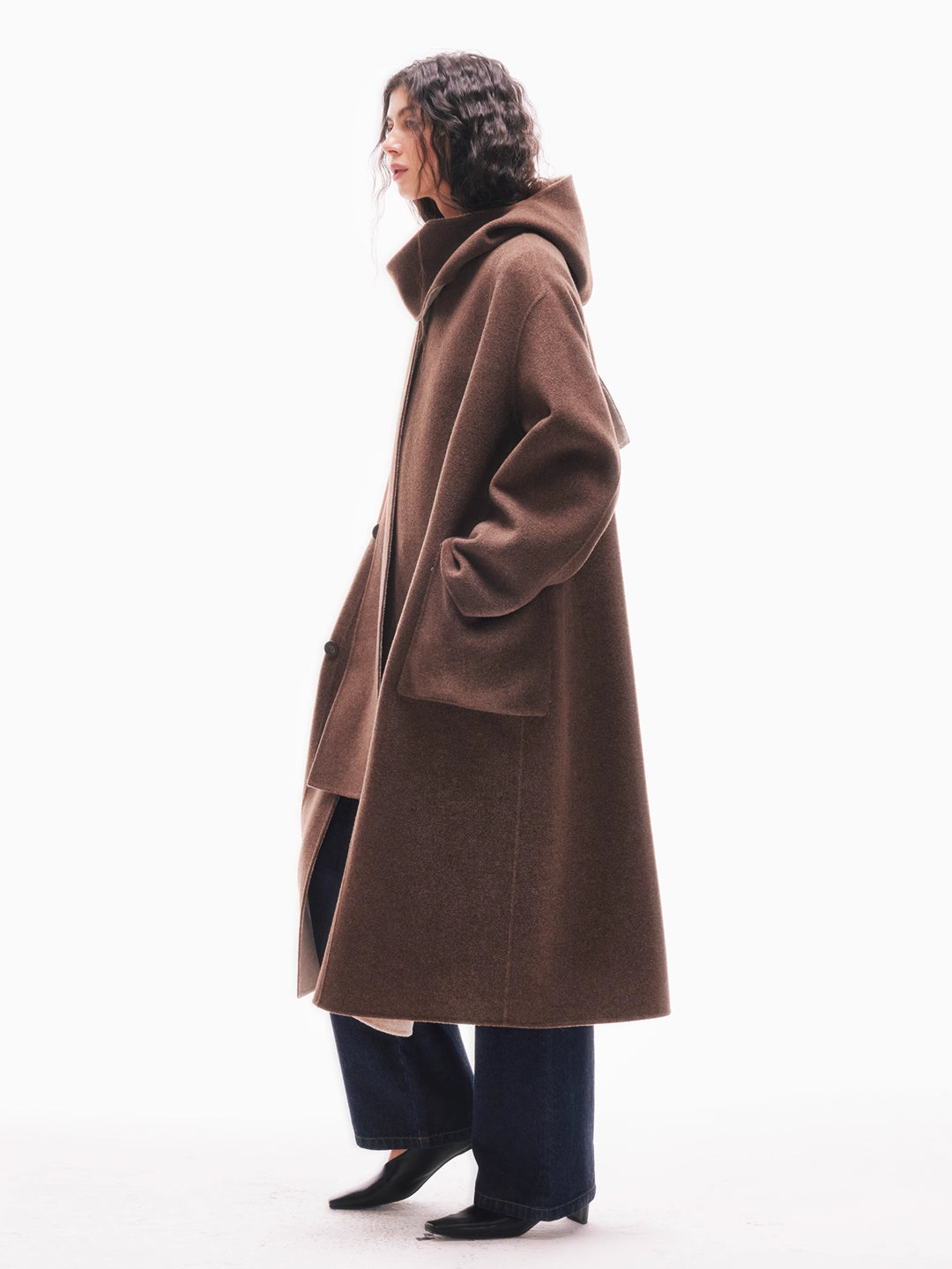 Reversible Wool Hooded Coat