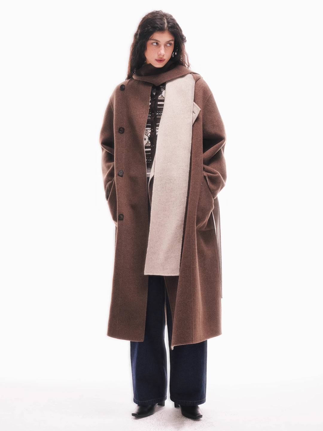 Reversible Wool Hooded Coat