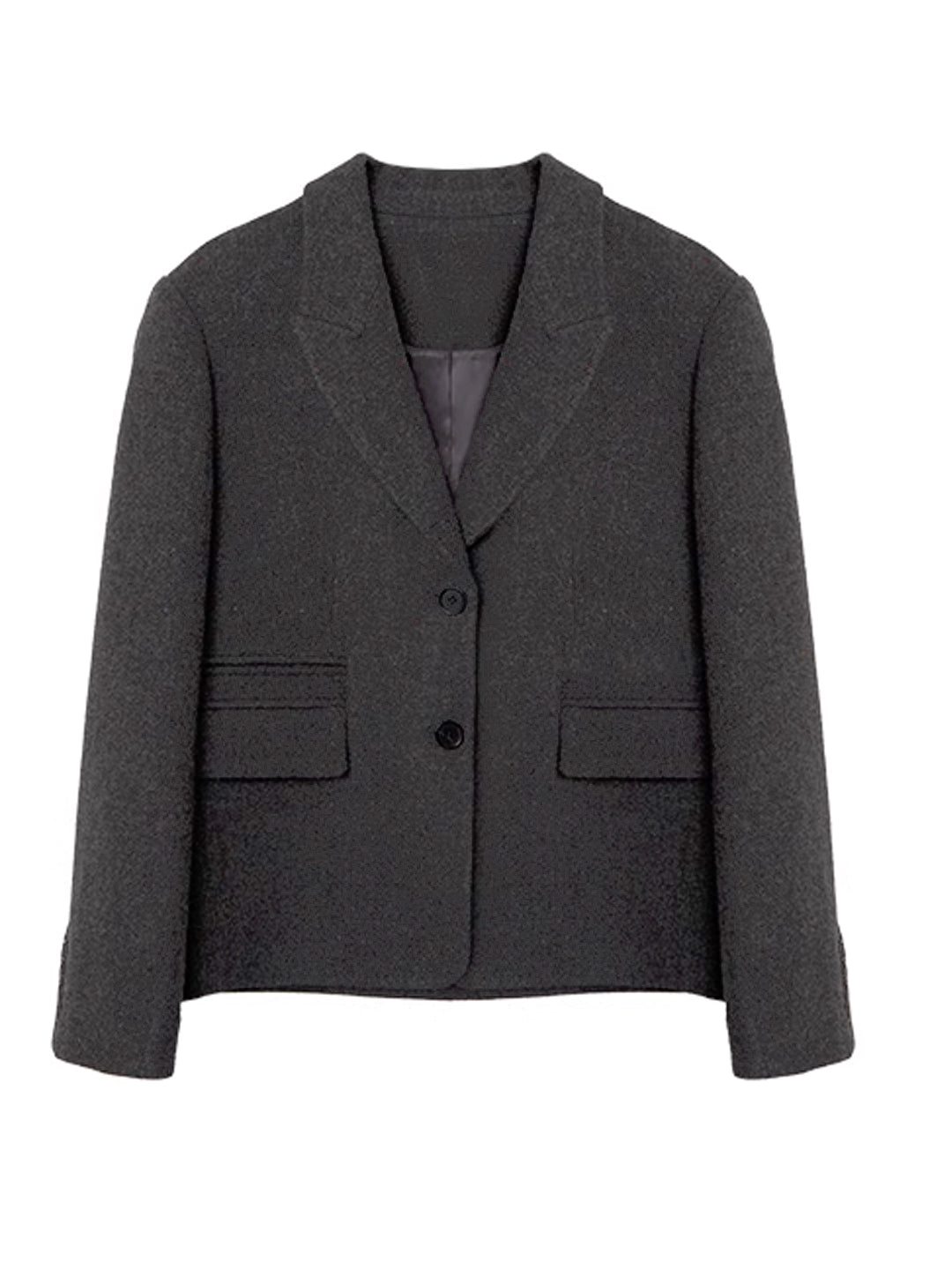 Charcoal Wool-Blend Blazer