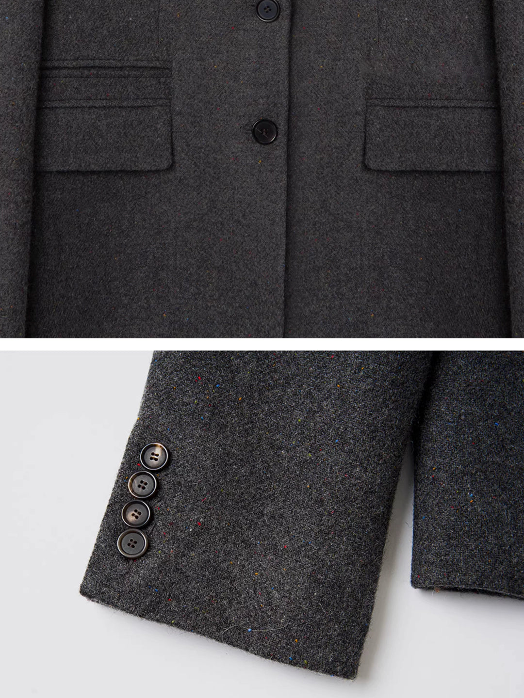 Charcoal Wool-Blend Blazer