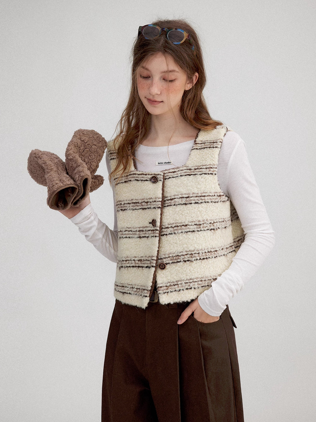 Striped Wool Reversible Vest