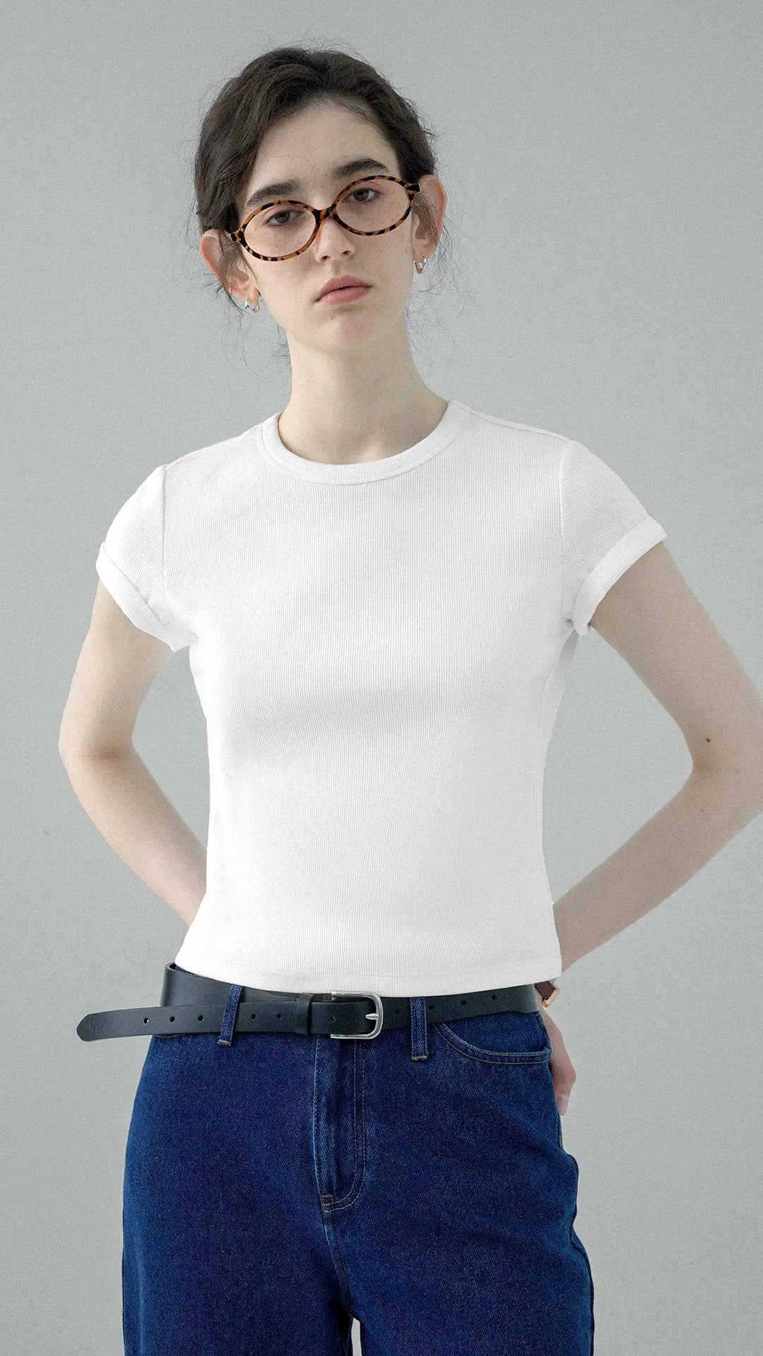 Anti-Pilling Ice Silk Cotton Slim Fit Crew Neck T-Shirt