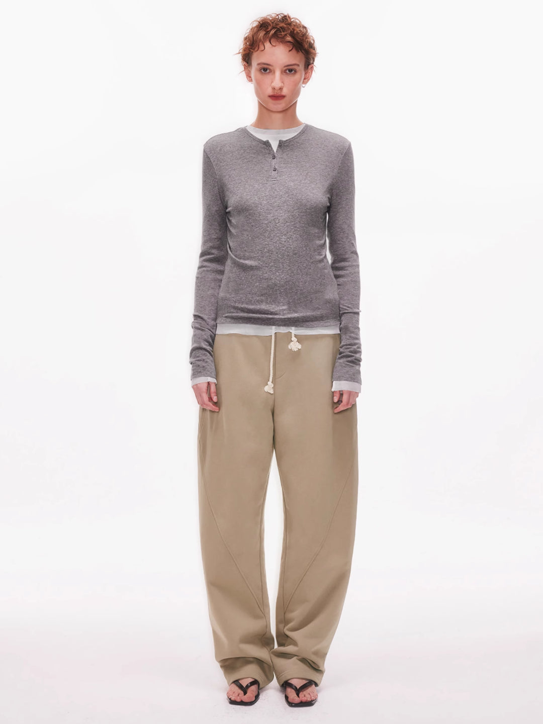 Wide Leg Pants in Cotton Blend