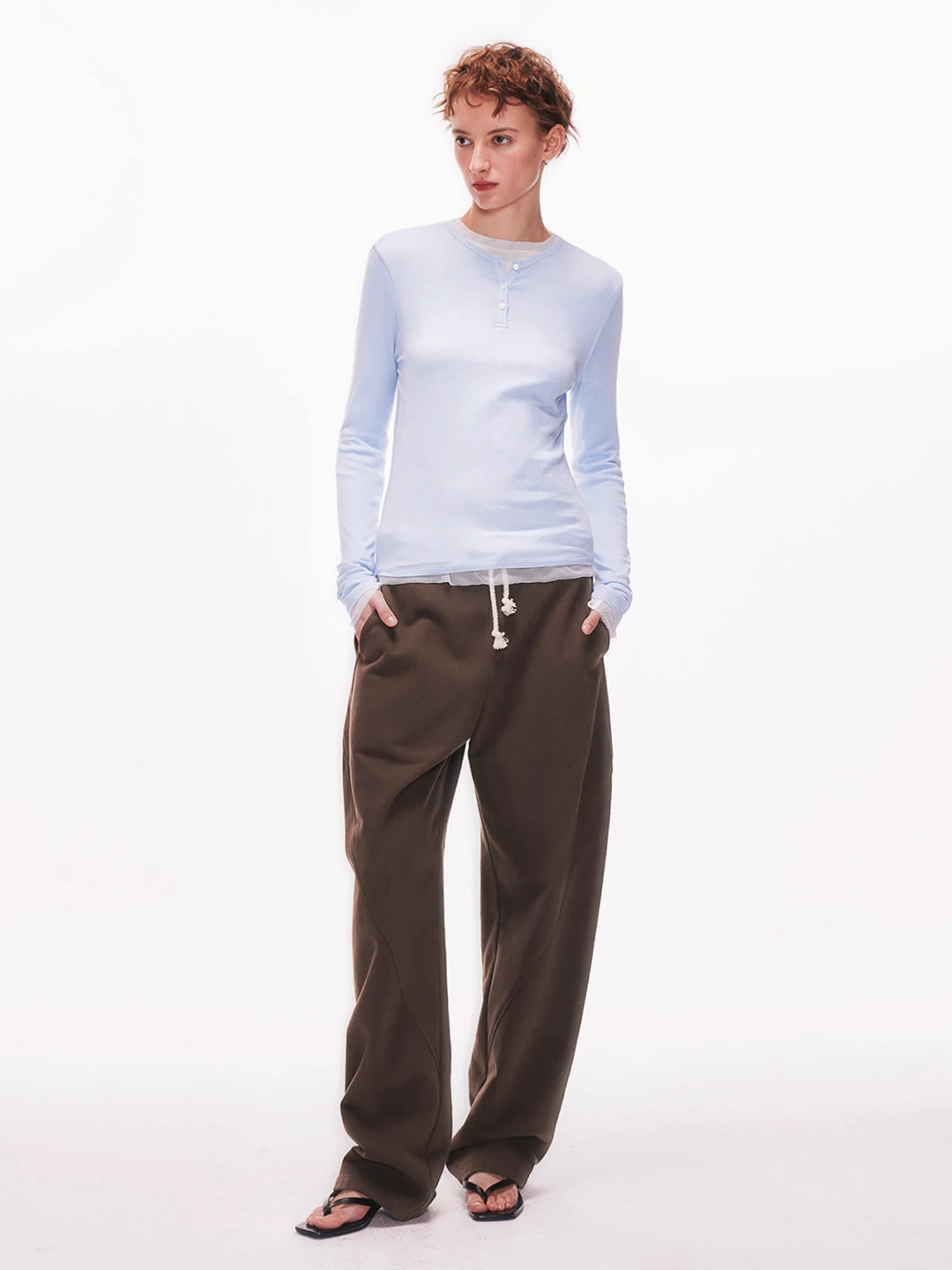 Wide Leg Pants in Cotton Blend