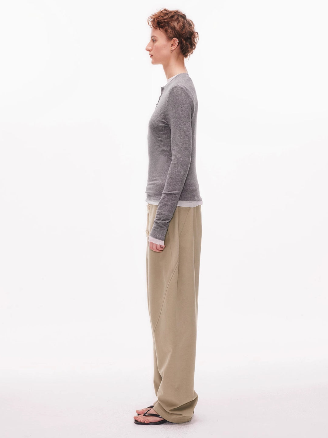 Wide Leg Pants in Cotton Blend