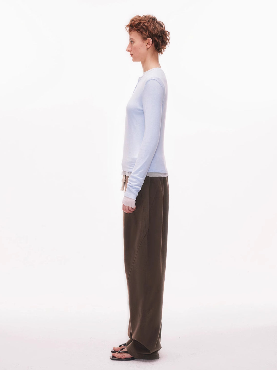 Wide Leg Pants in Cotton Blend