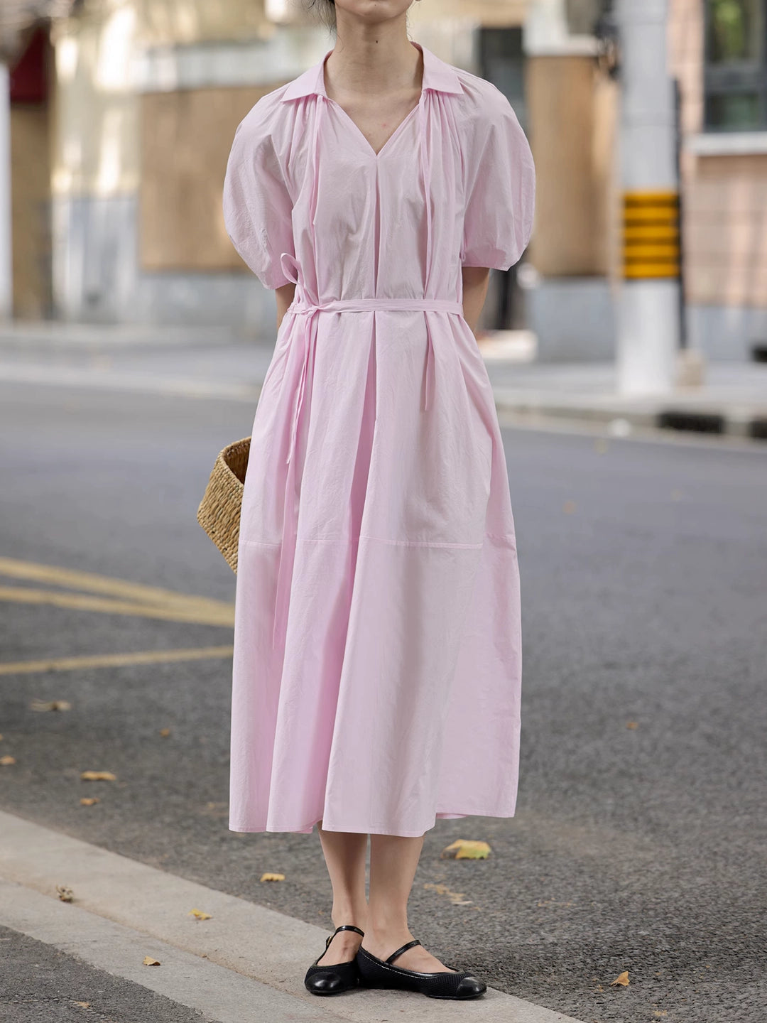 Puff Sleeve A-Line Dress