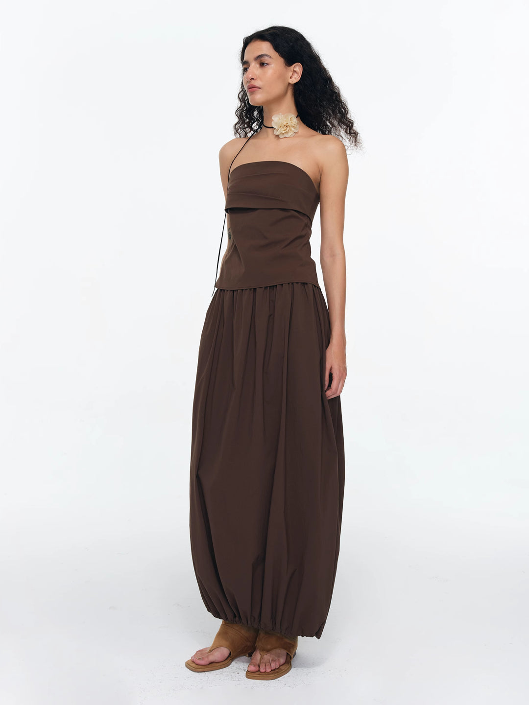 Draped Cocoon Midi Skirt