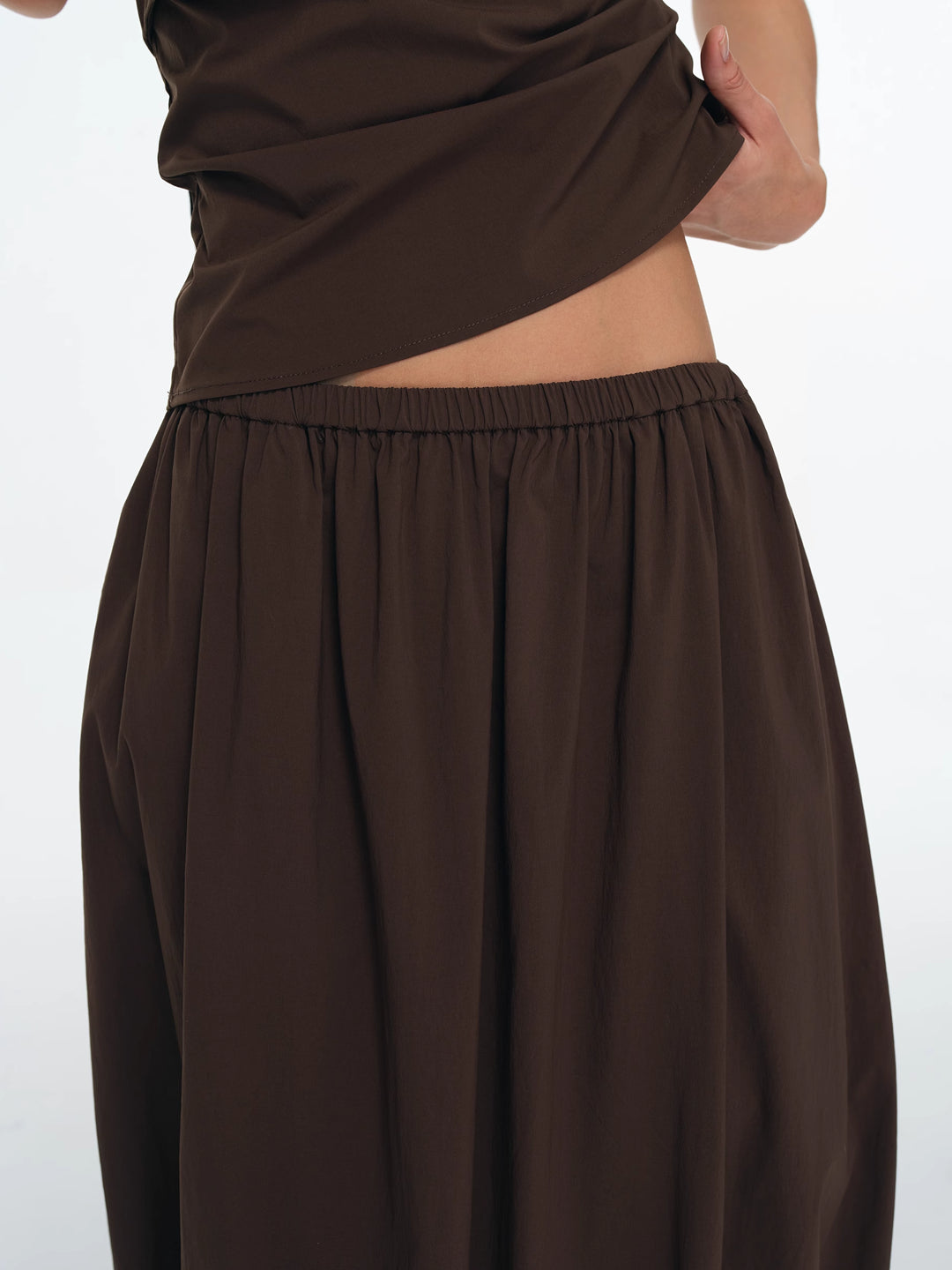 Draped Cocoon Midi Skirt