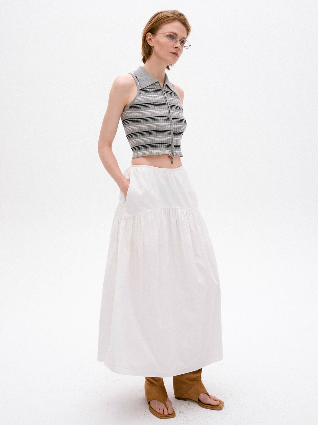 Midi Balloon Skirt in Cotton