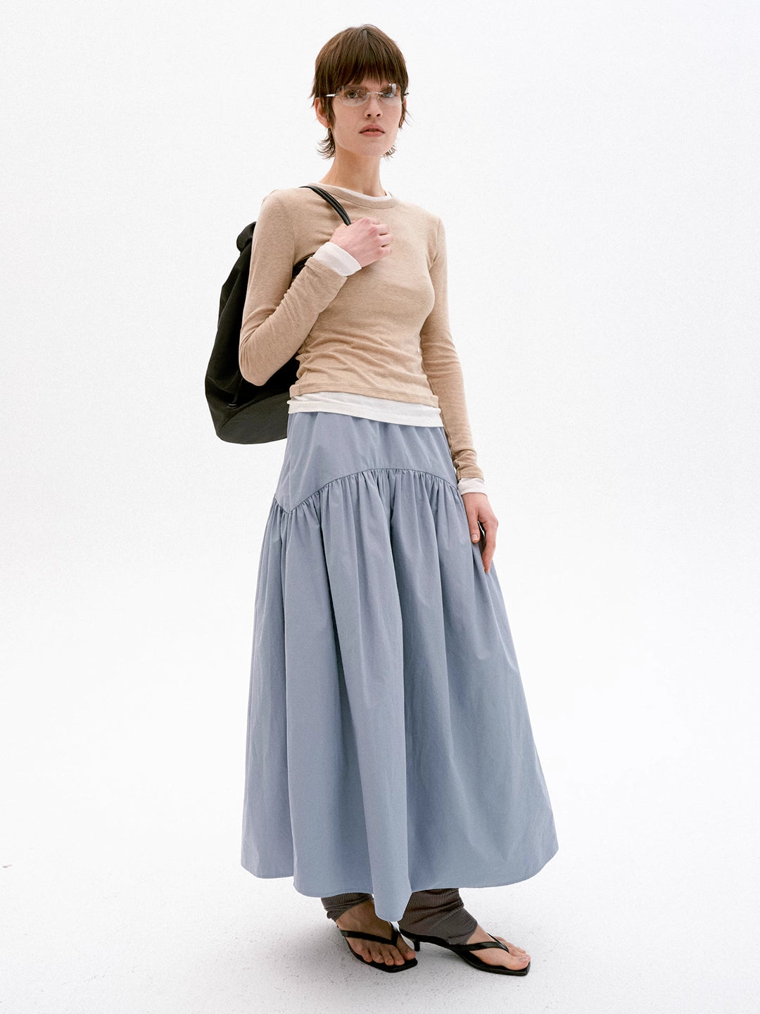 Midi Balloon Skirt in Cotton