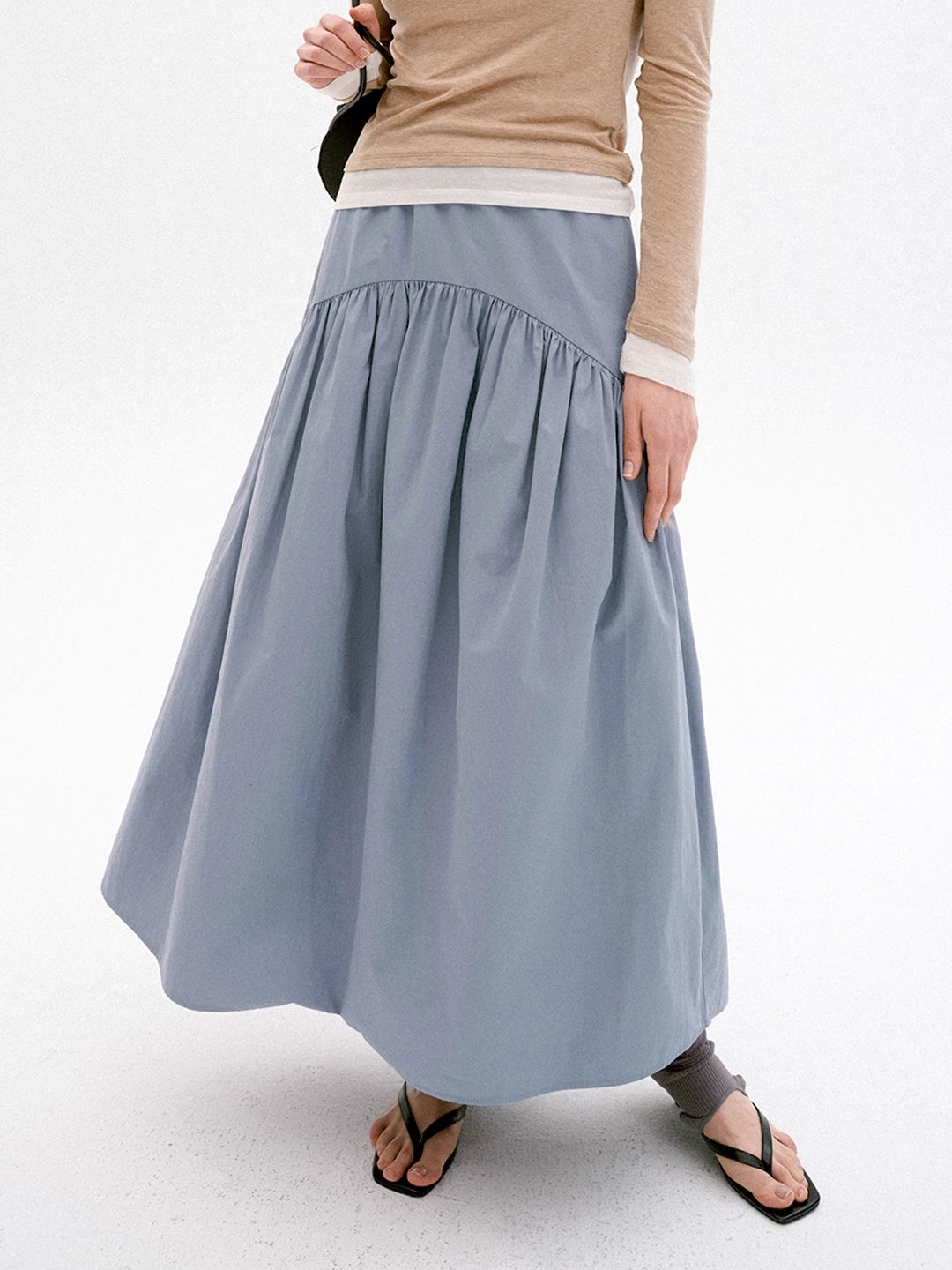 Midi Balloon Skirt in Cotton