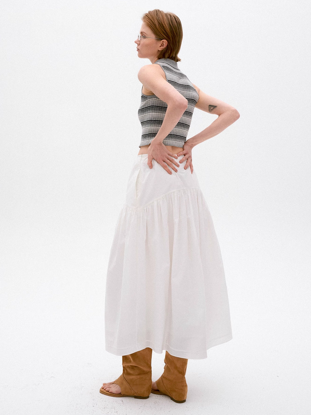 Midi Balloon Skirt in Cotton