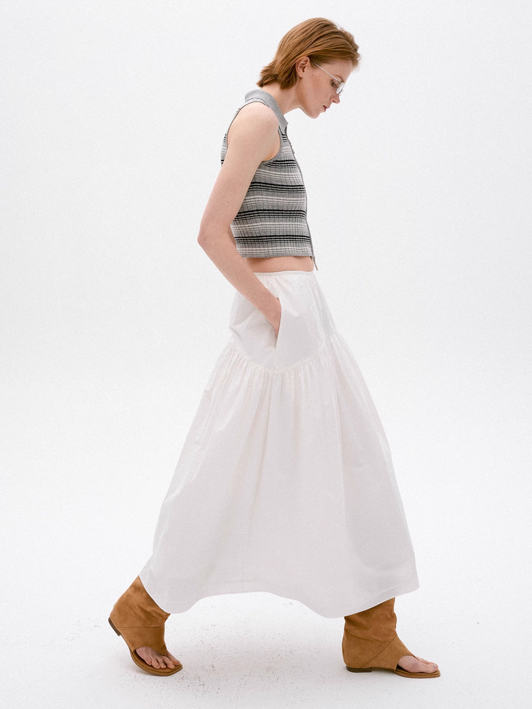 Midi Balloon Skirt in Cotton