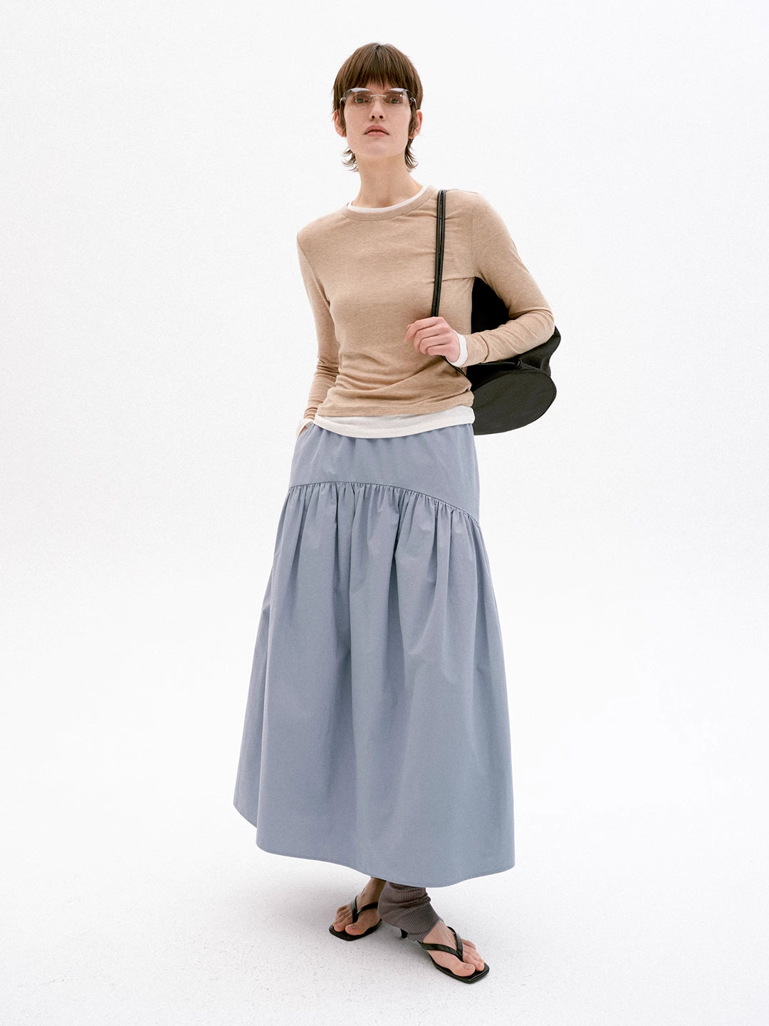 Midi Balloon Skirt in Cotton