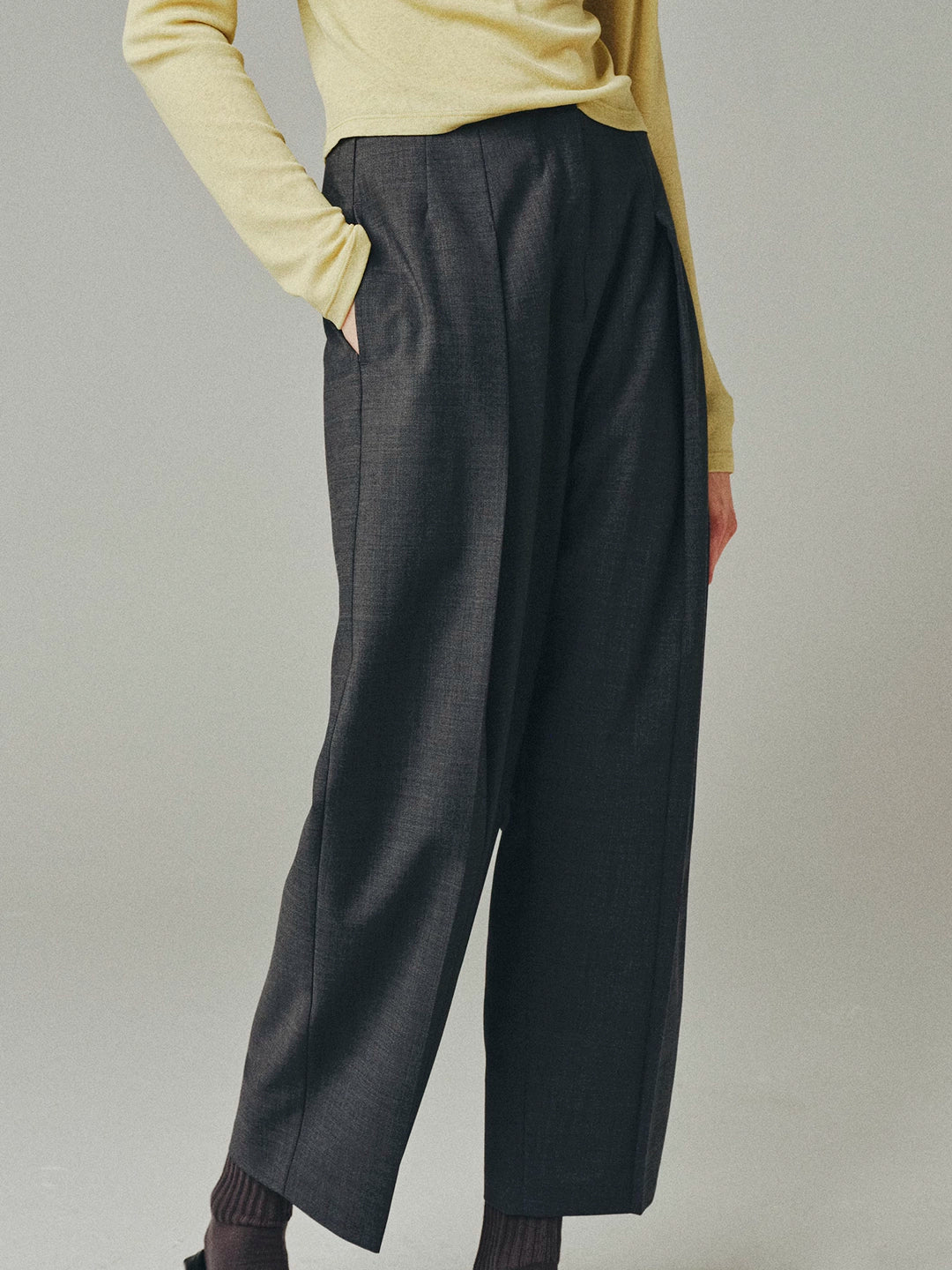 Classic Wool Pleated Suit Trousers