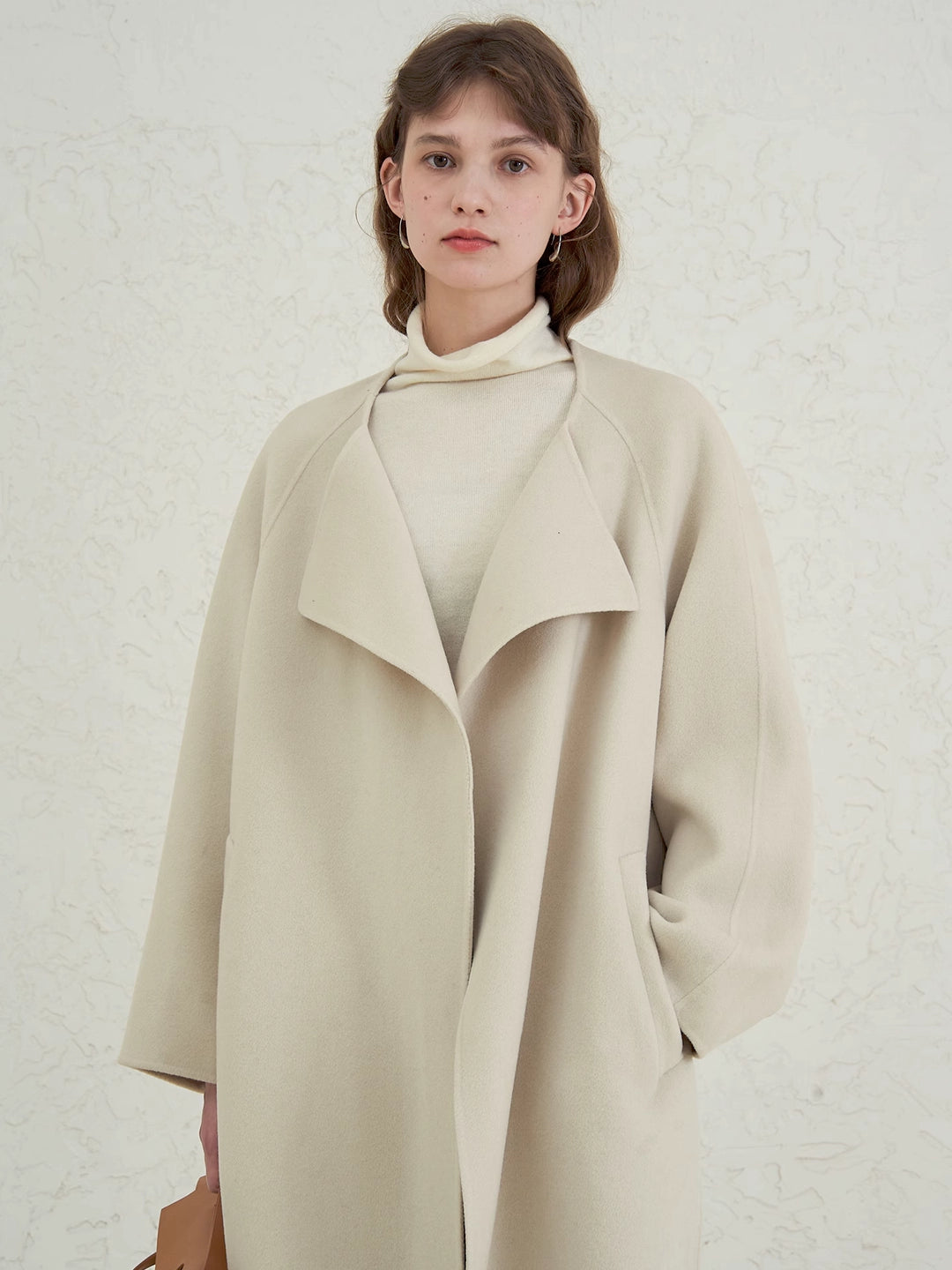 Double-Faced Wool Coat with Drape Collar