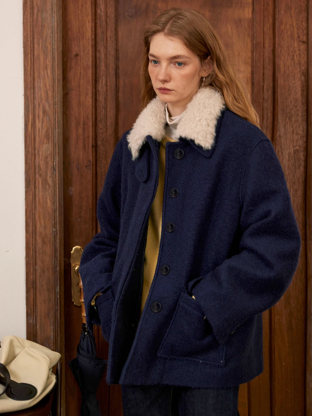 Detachable Fur Collar Coat