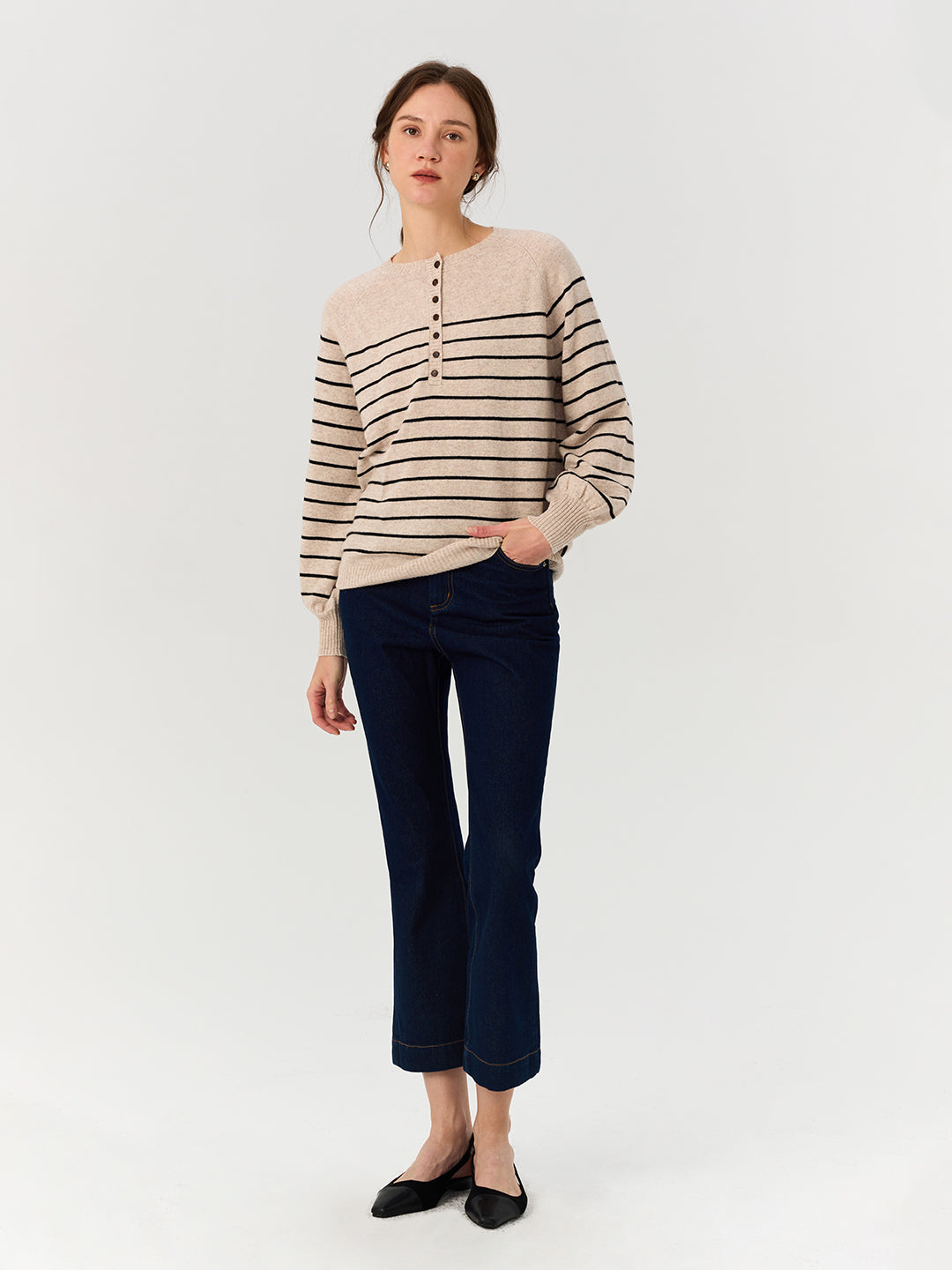 Nordic Vintage Striped Round Neck Sweater