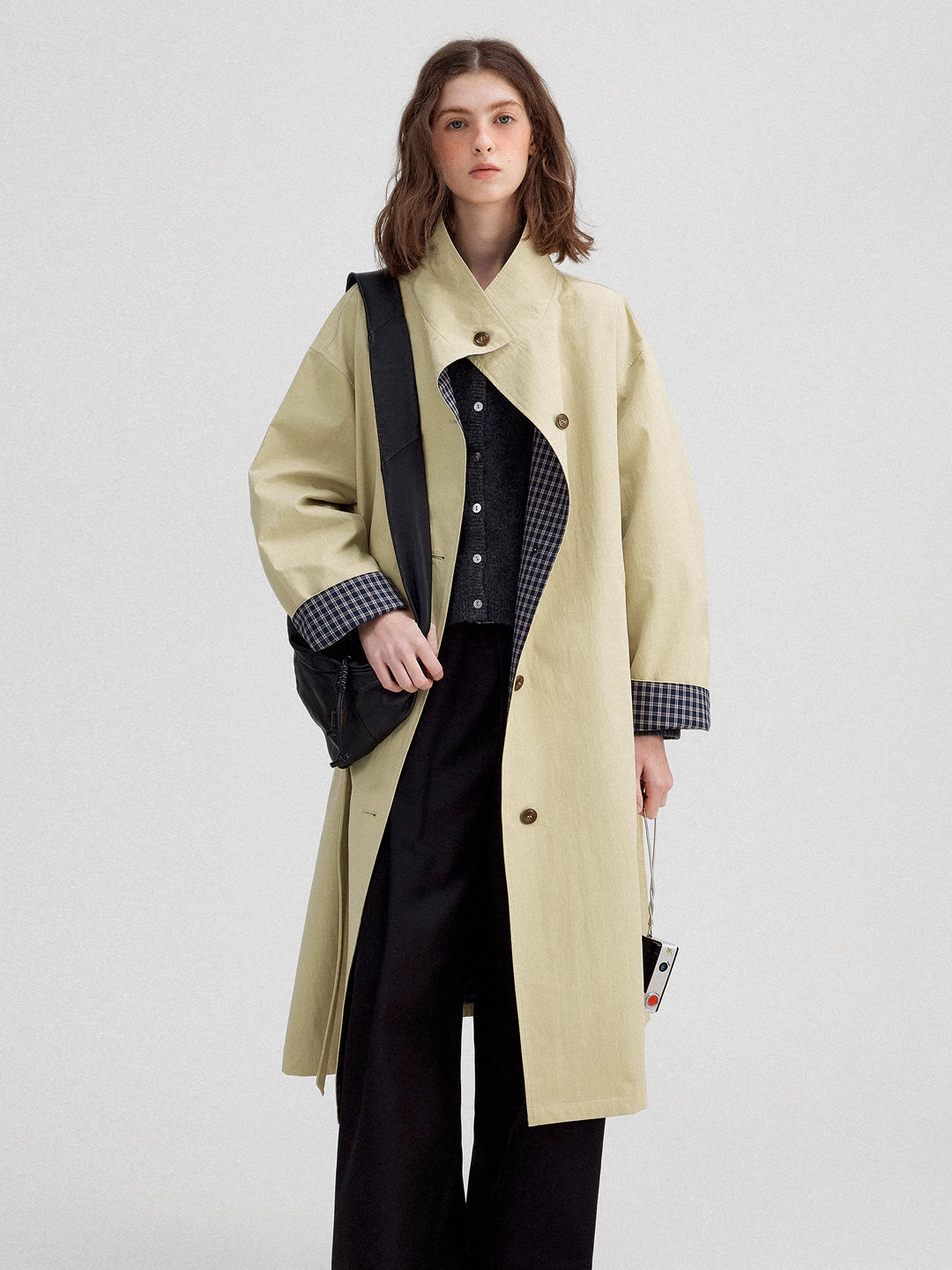 Classic Long Trench Coat in Cotton Blend